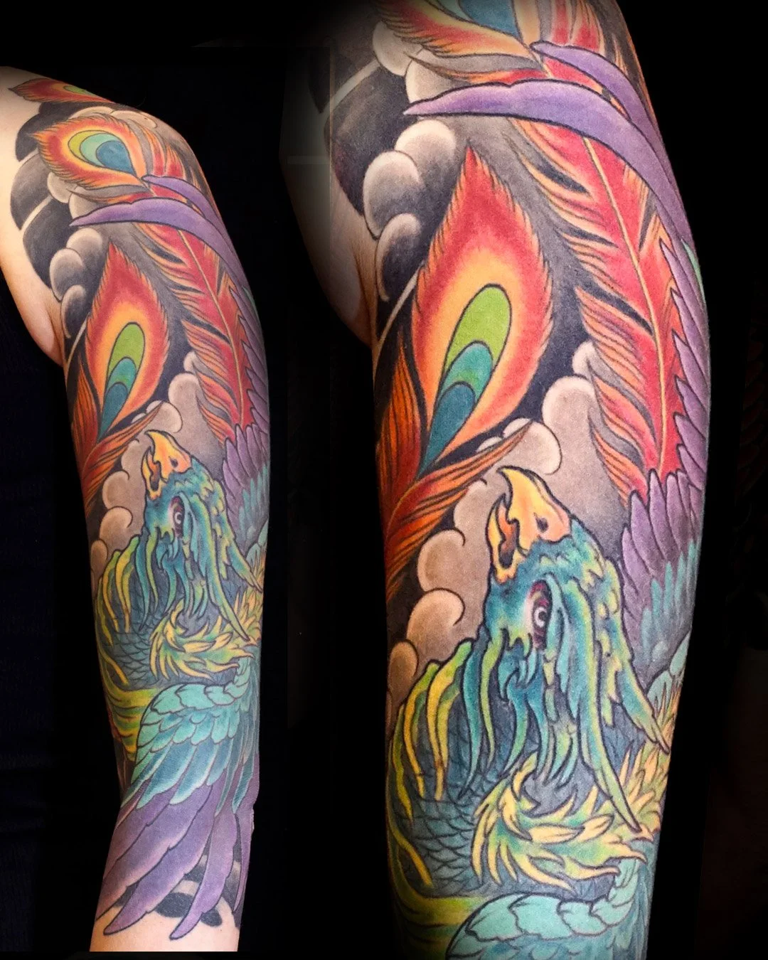 Phoenix, Phönix, Ho-o, Sleeve Tattoo, Japan ,Horimono