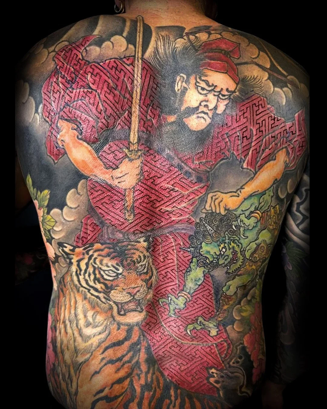 Shoki, Tiger , Oni , Backpiece , Horimono, Japan Tattoo