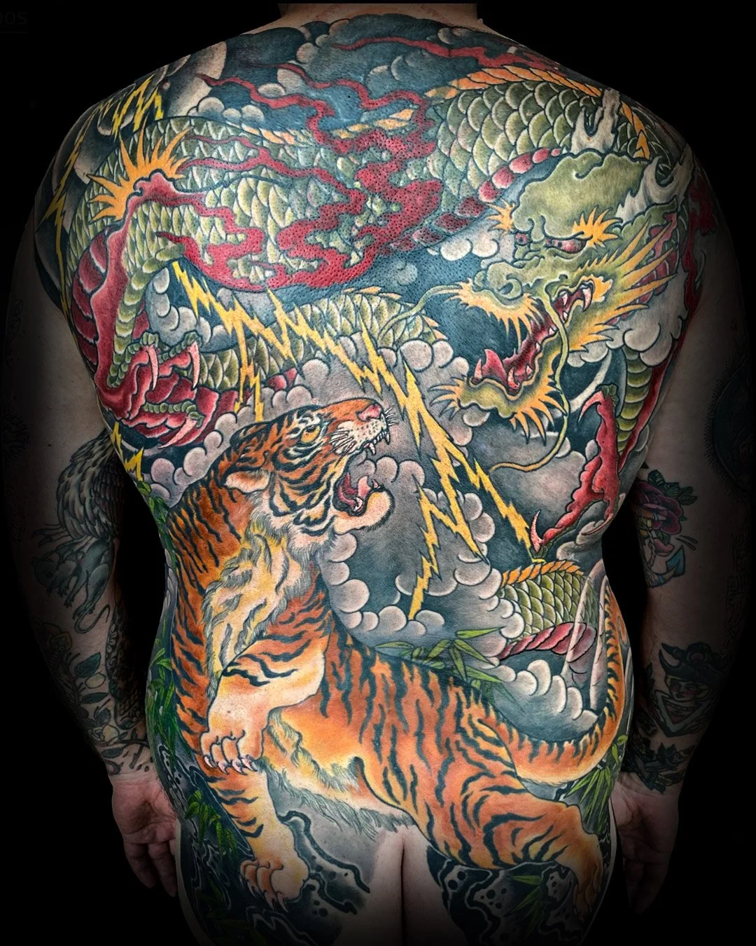 Dragon, Tiger, Drachen ,Tiger , Backpiece, Horimono, Japan Tattoo