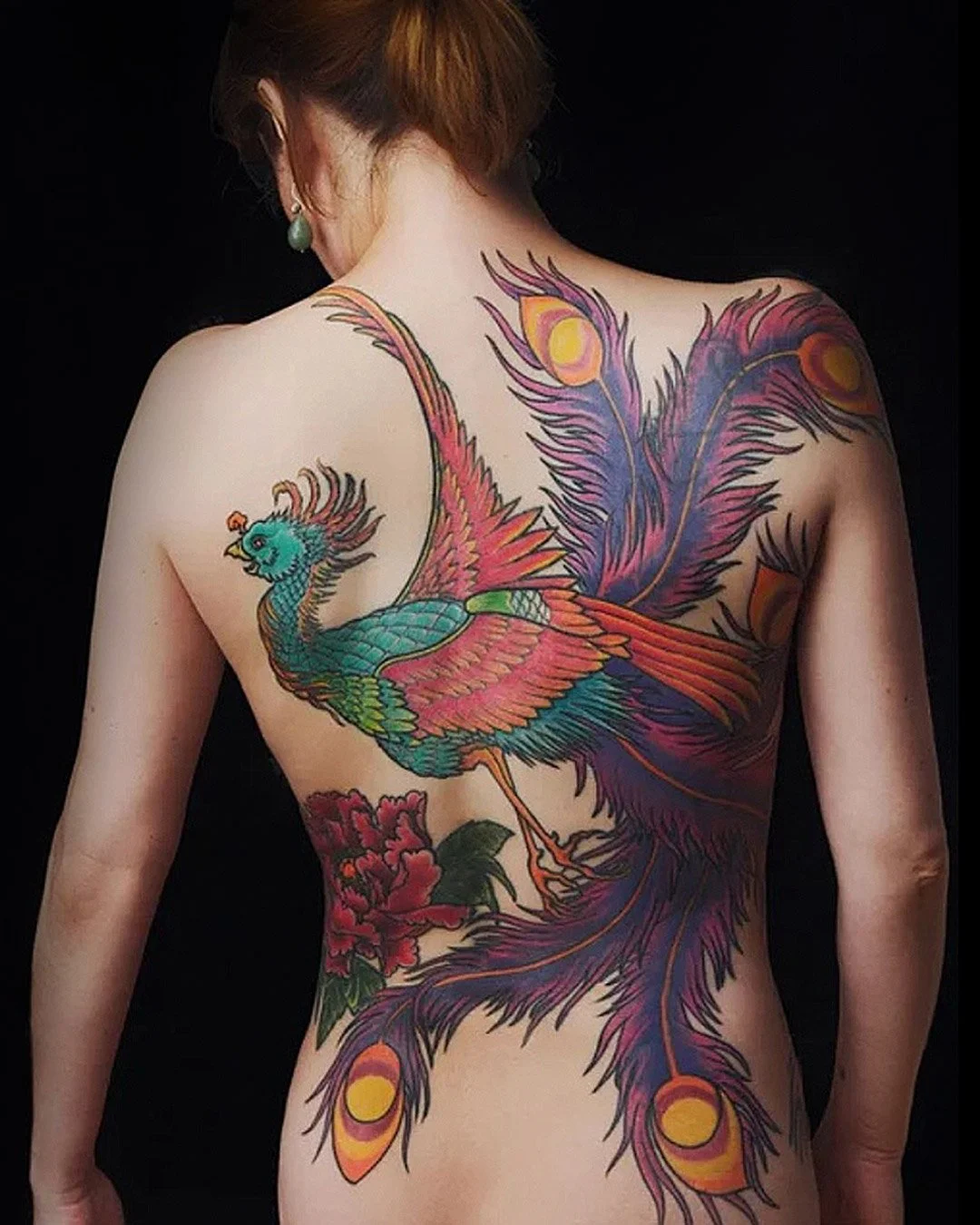 Phönix, Peony, Peonie, Backpiece, Horimono, Japan
