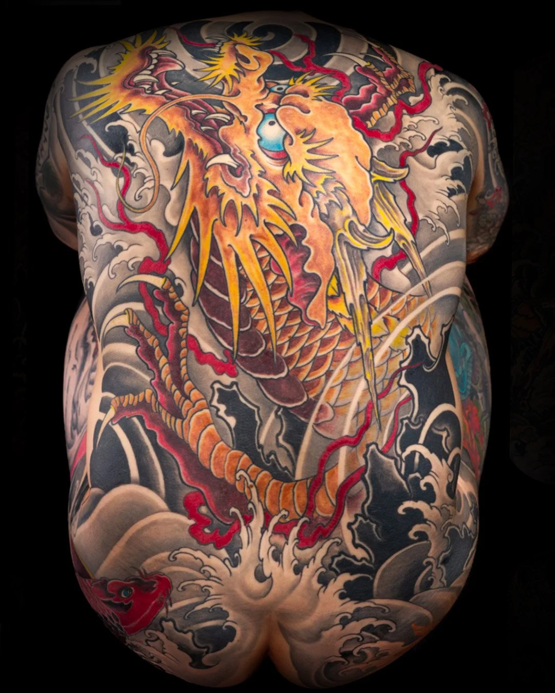 Backpiece, Dragon , Drachen, Horimono ,Ra, 