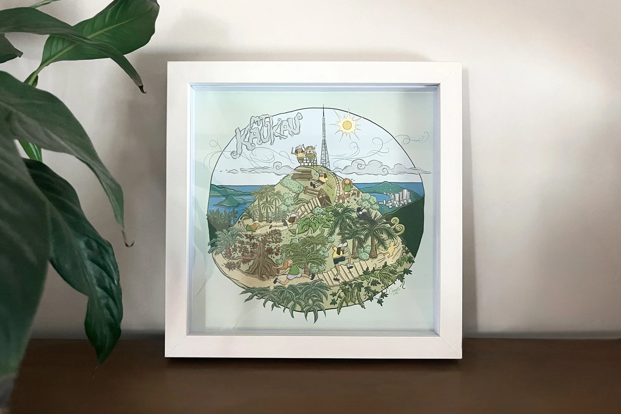Mount Kaukau illustration framed