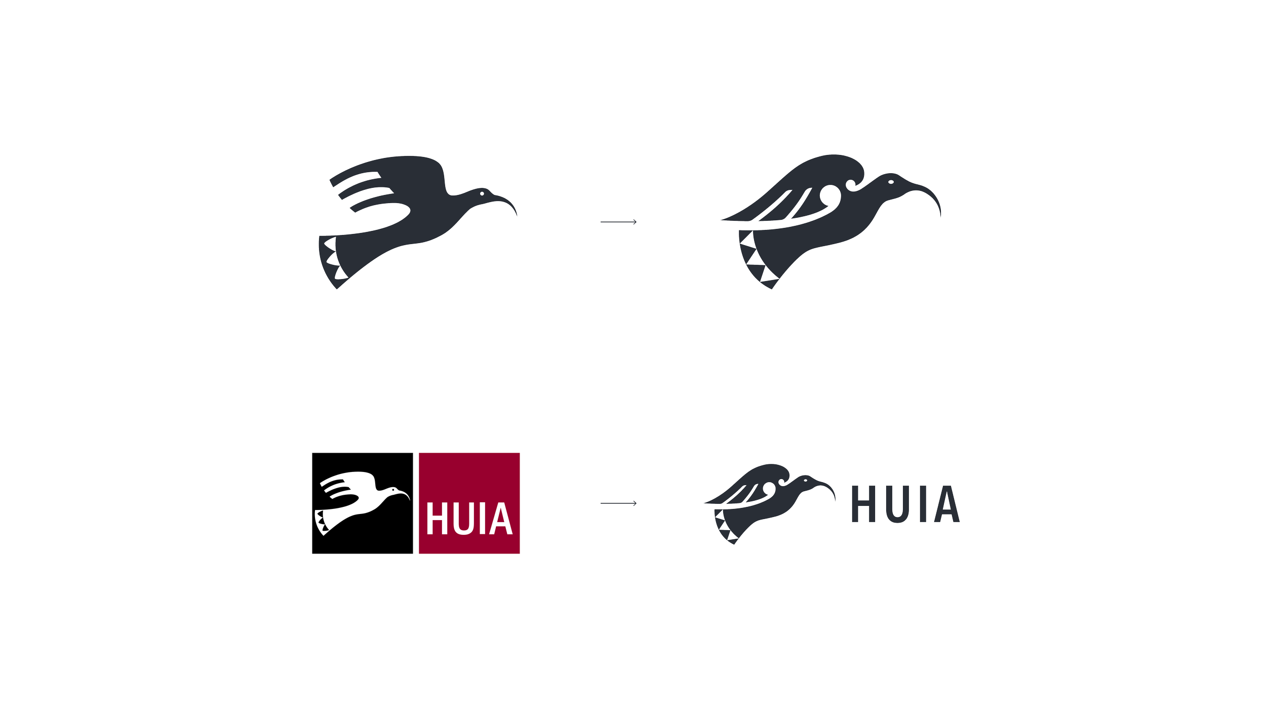 HUIA logo evolution