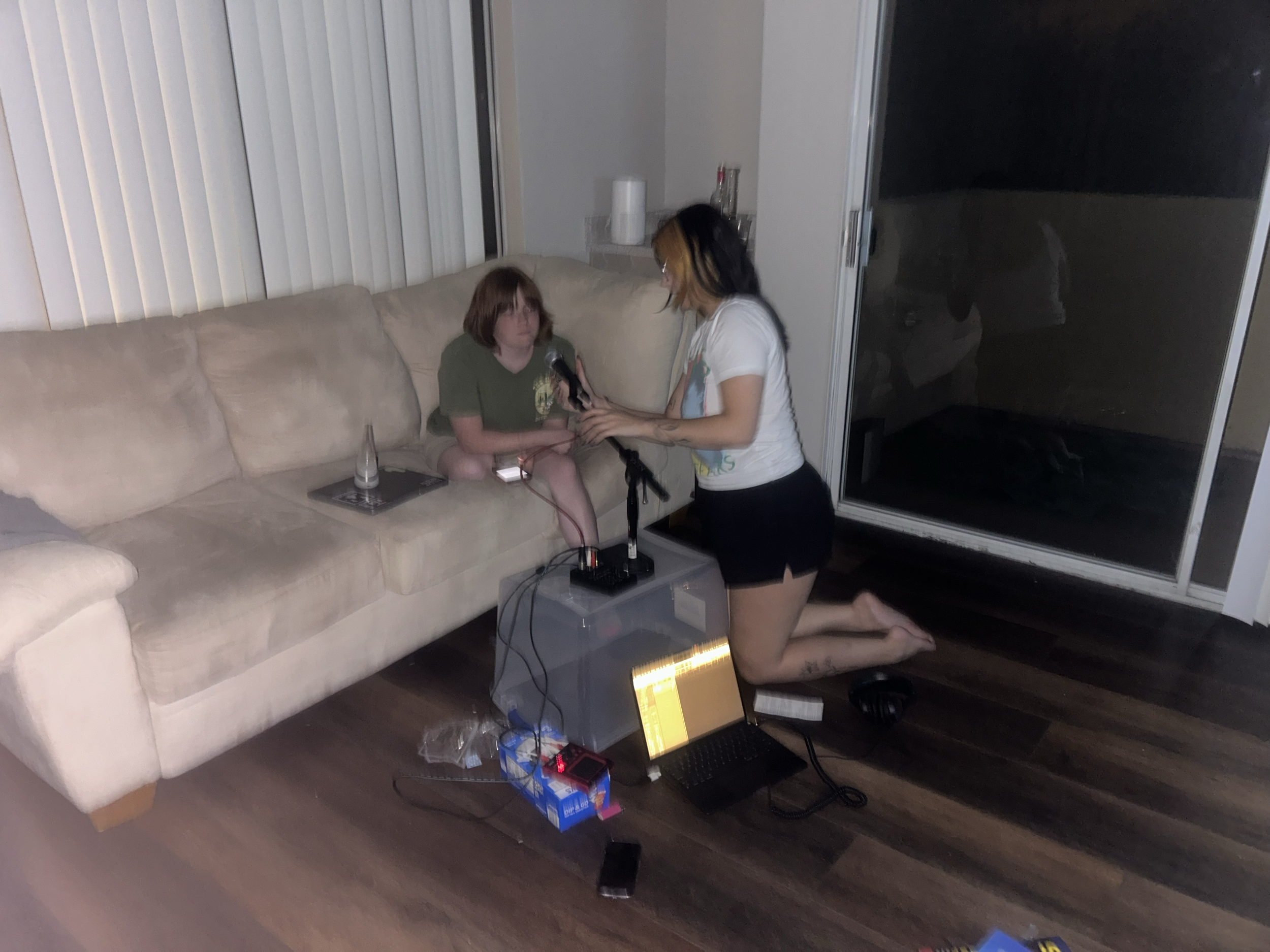 behind-the-scenes shot during the recording session