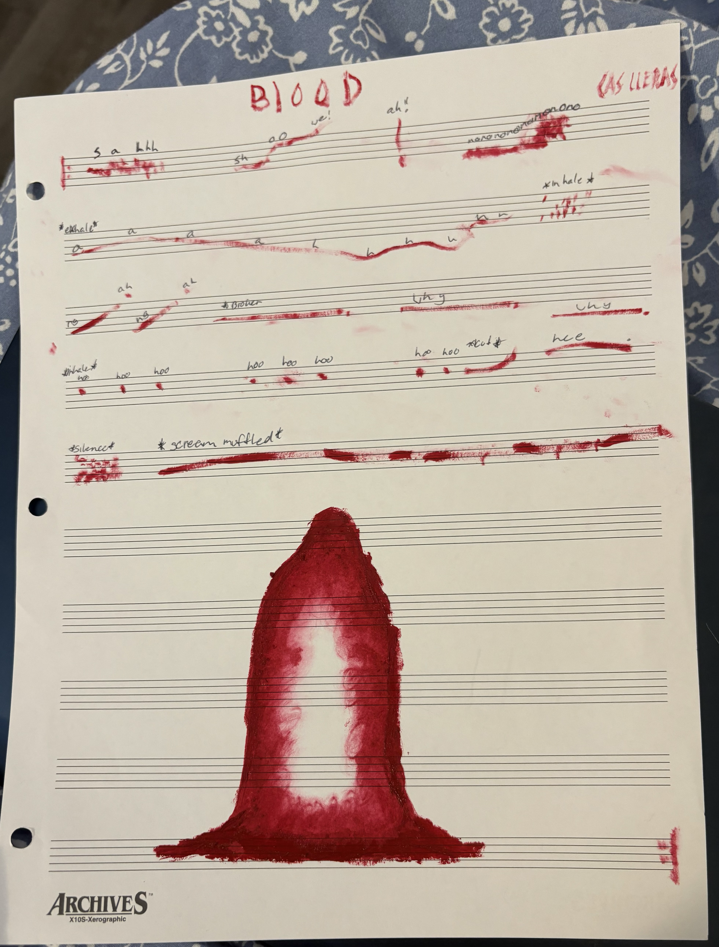 the graphic score made for some of the audio