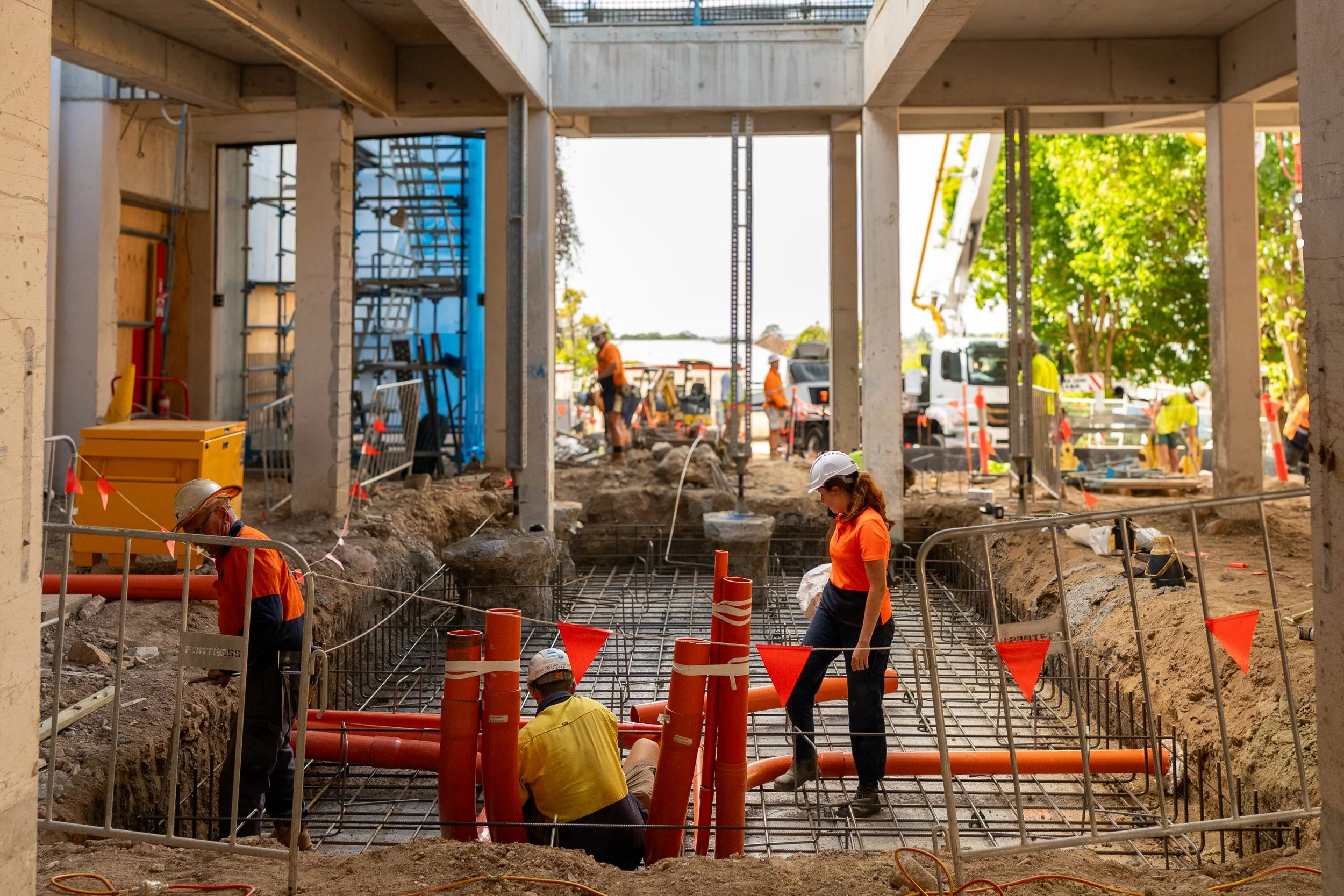 Brisbane media production — professional videography and content creation capturing a construction or renovation service business on site