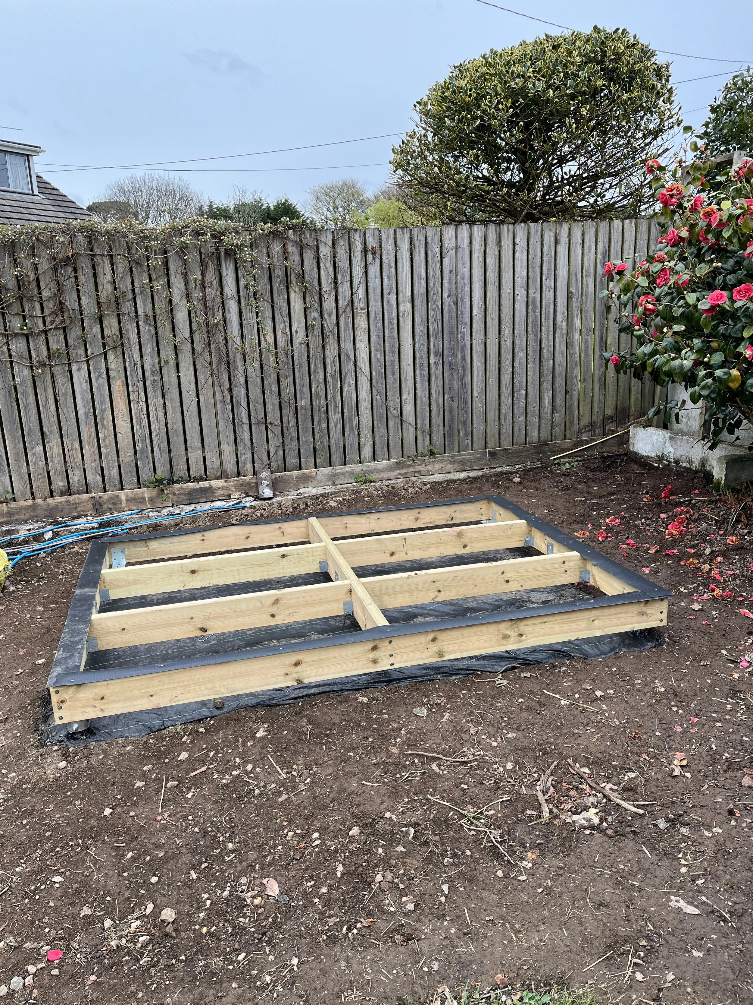 Ground screw with treated C24 timber frame base