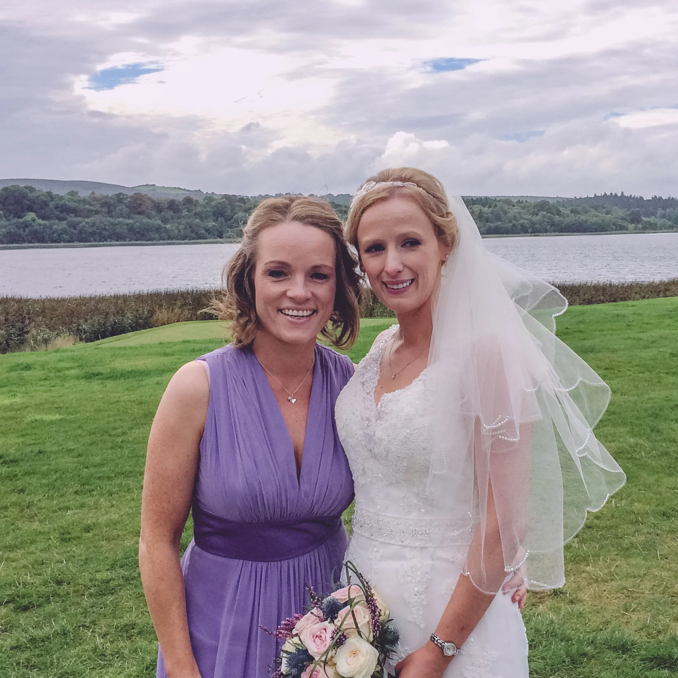 Bride with one of her bridesmaides