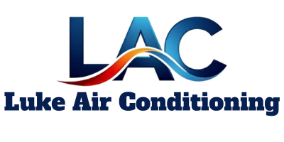 Logo for Luke Air Conditioning with the letters L, A, C and a swoosh design.