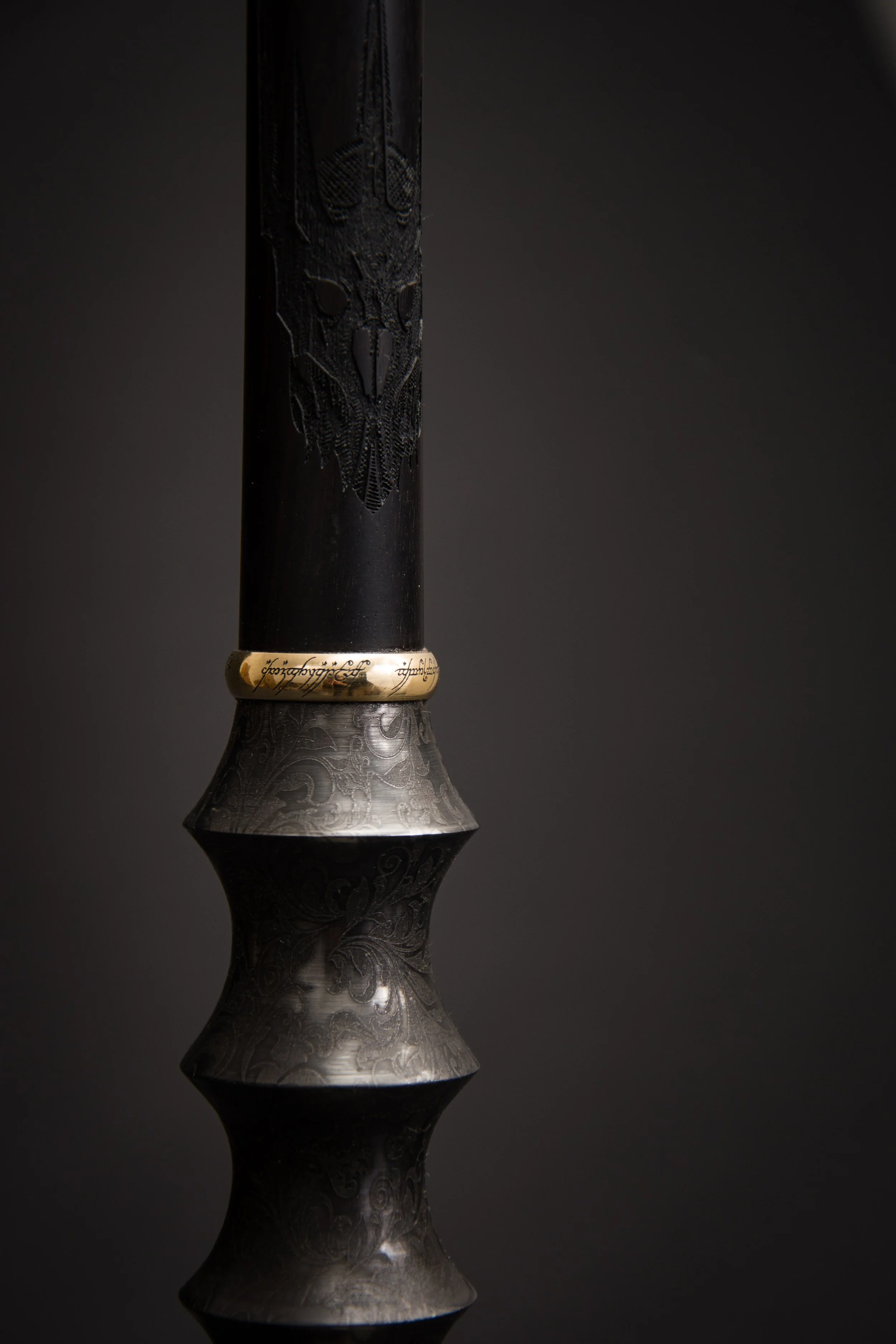 custom engraved sauron style hookah handle lord of the rings style