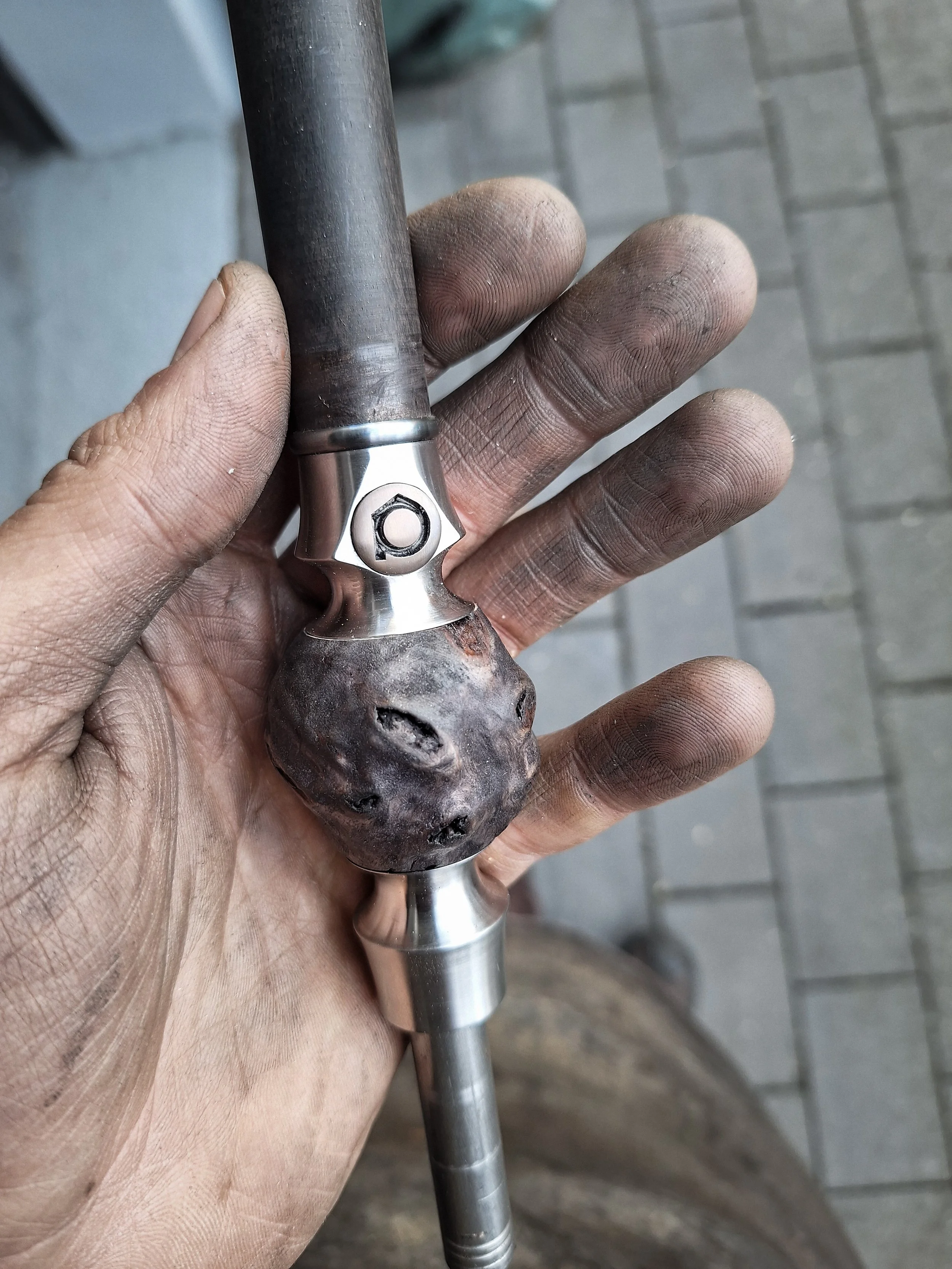 all handmade process in hookah handle