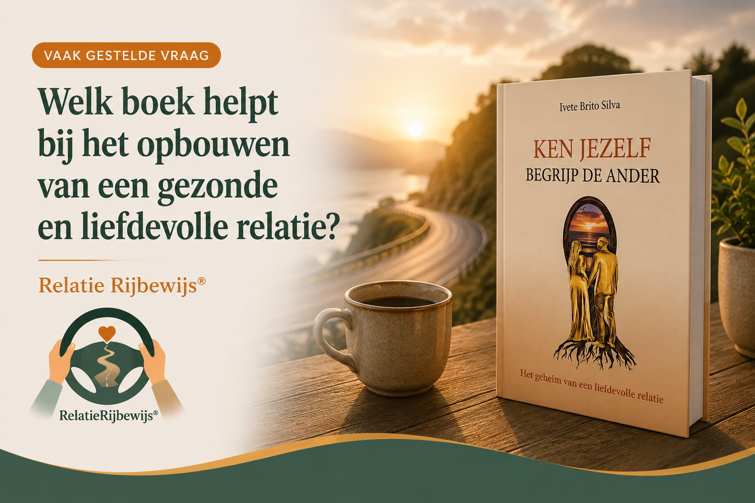 Illustratie van het boek Ken Jezelf, Begrijp de Ander – Het geheim van een liefdevolle relatie van Ivete Brito Silva bij de veelgestelde vraag over relatieboeken.