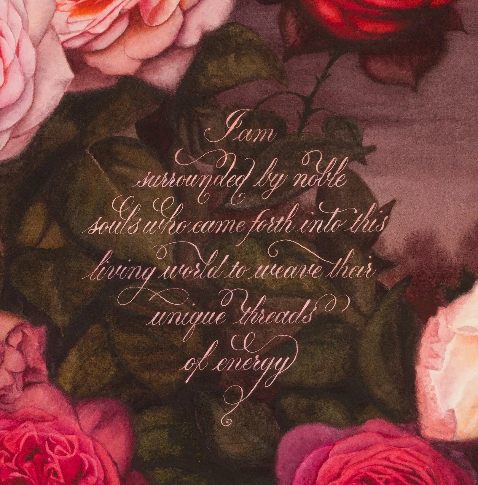 Noble Souls - Detail Affirmation Calligraphy Watercolor Affirmarelle by Francesco Di Giuseppe.jpg