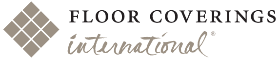 Logo for Floor Coverings International featuring a diamond-shaped tile graphic and stylized text