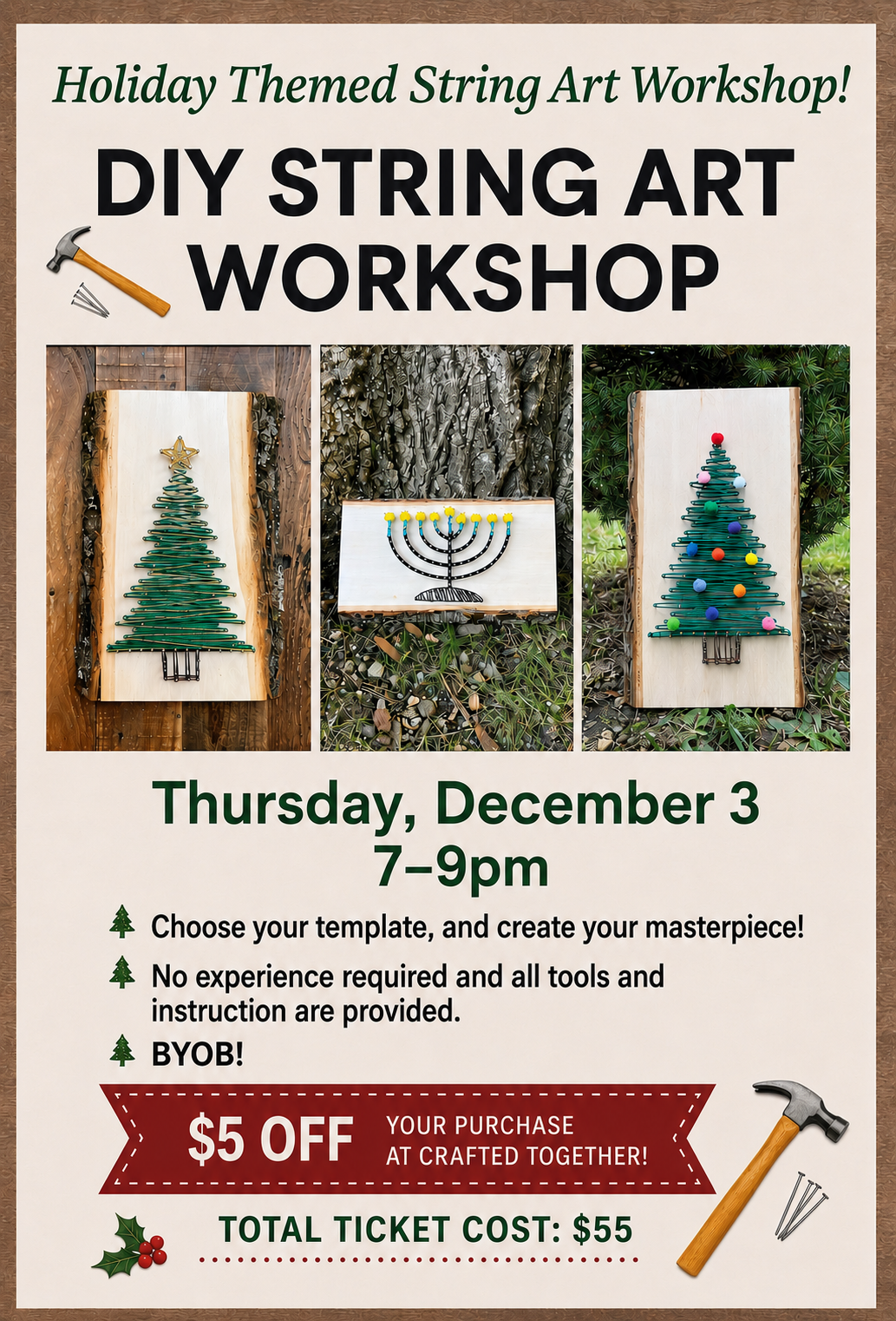 Holiday String Art Workshop - 12/3