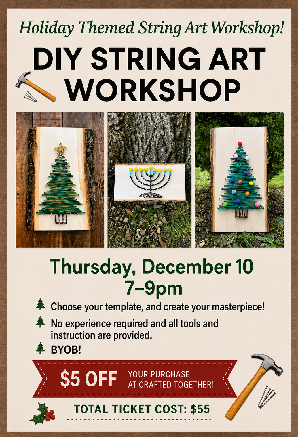 Holiday String Art Workshop - 12/10