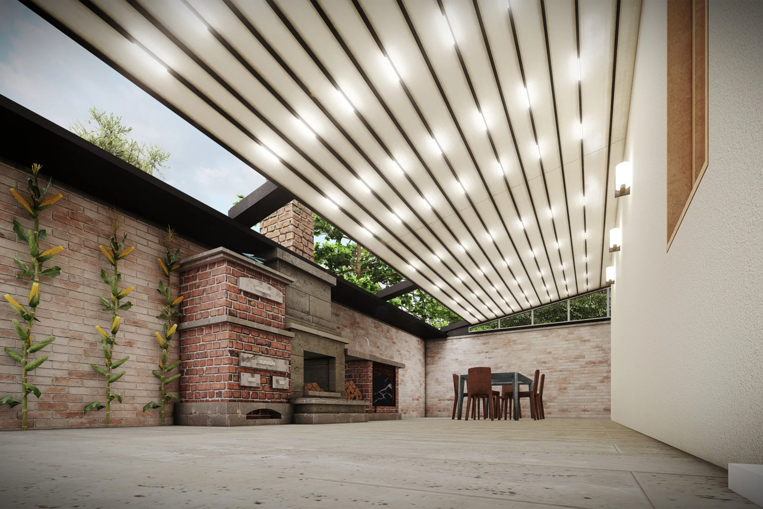 Retractable Pergola (Ausfahrbare Pergola)