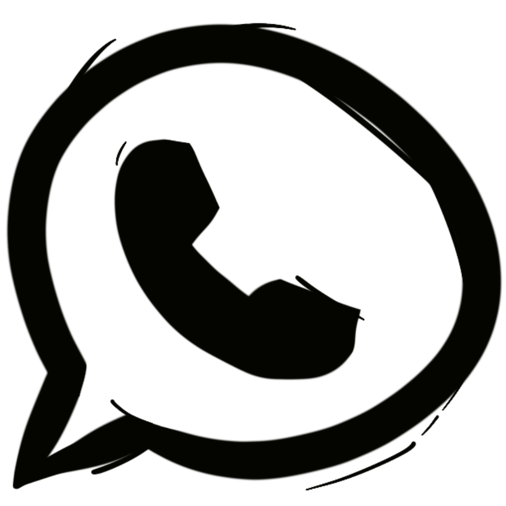 Ein schwarzes WhatsApp-Logo auf schwarzem Hintergrund.