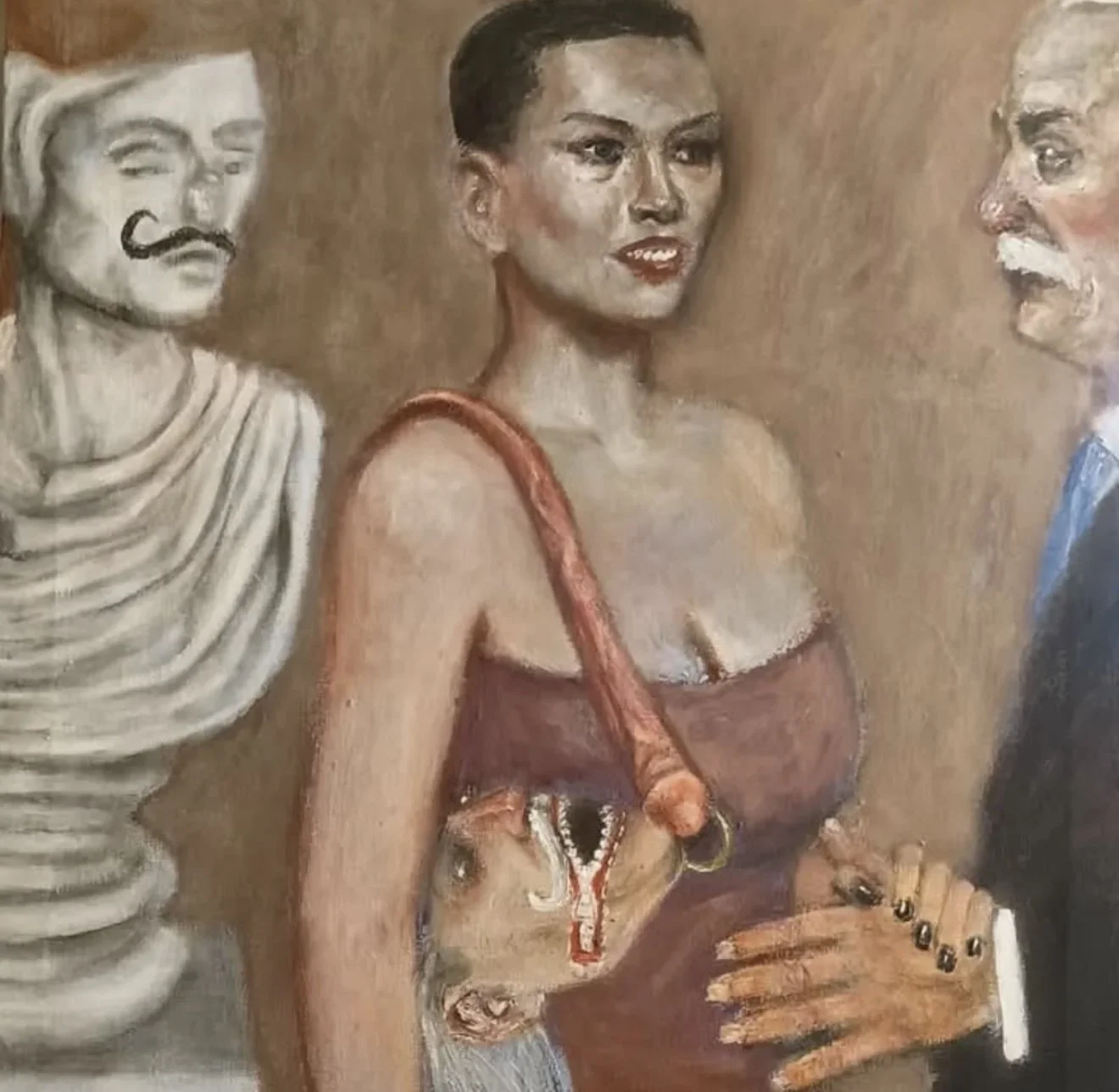 Biting Bag, 2026 Oil on canvas, 80 x 50 cm