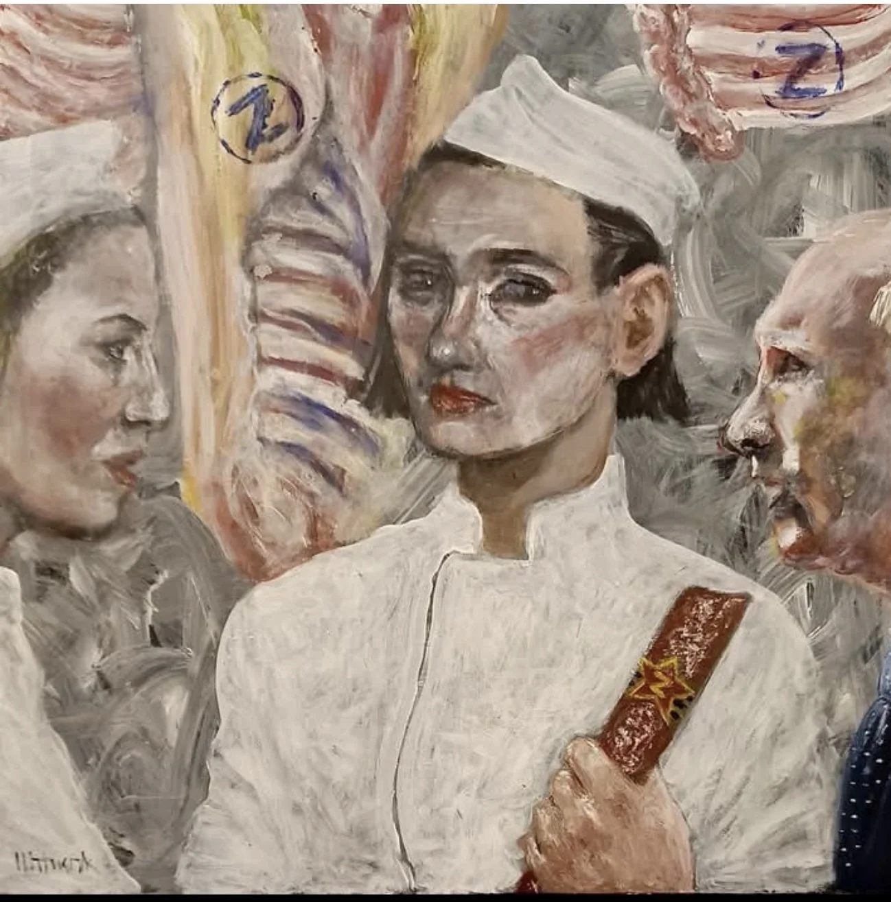 Butcher, 2025 Oil on canvas, 80 x 50 cm