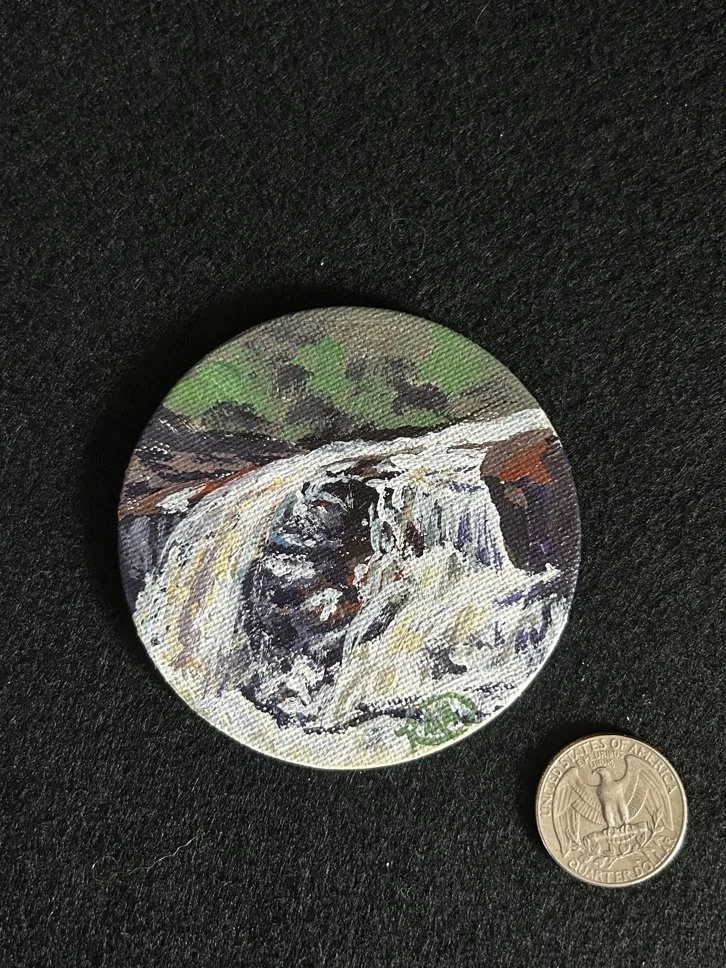 High Falls Miniature Magnet Painting (3"x3")