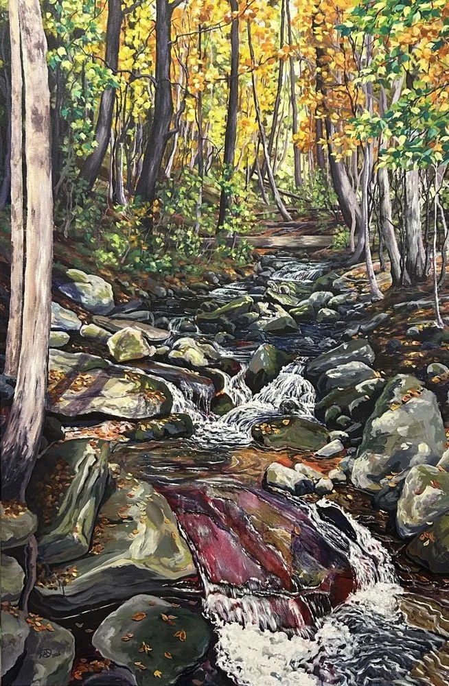  
  "River Otter"  
  24"x36" | Acrylic on Gallery Wrapped Canvas | 2026 
  Amicalola Falls State Park, GA 
  Currently NFS   