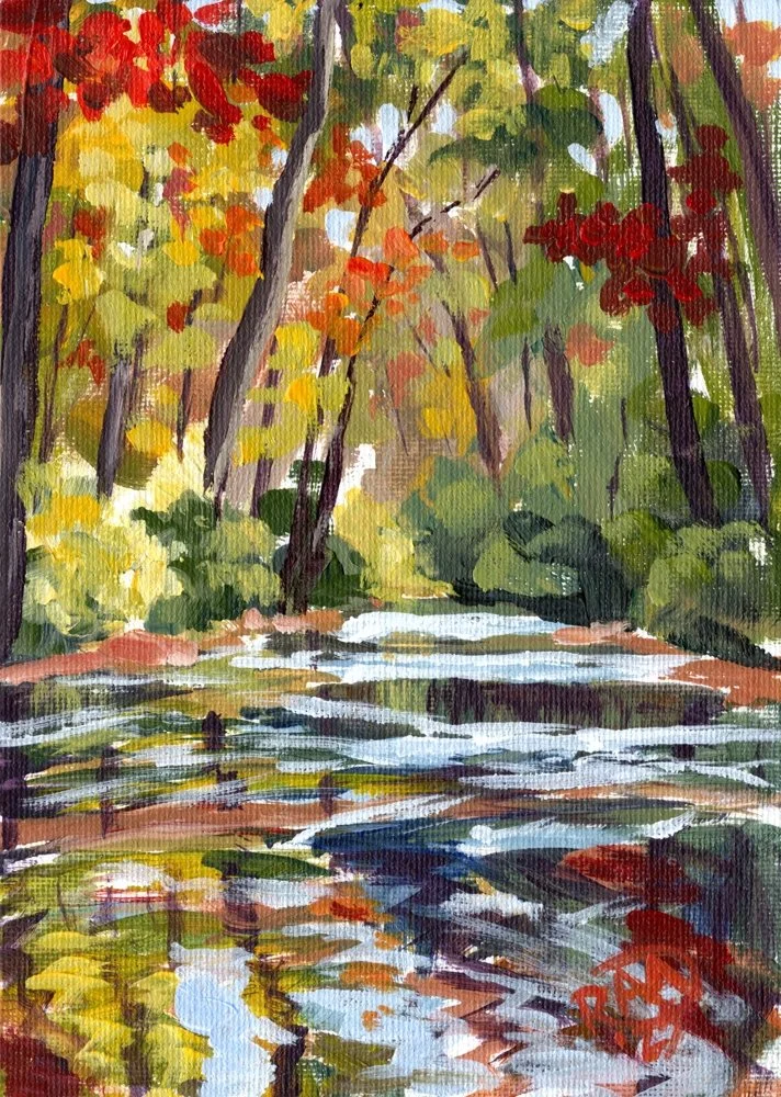 Downstream (5"x7" Original Painting)