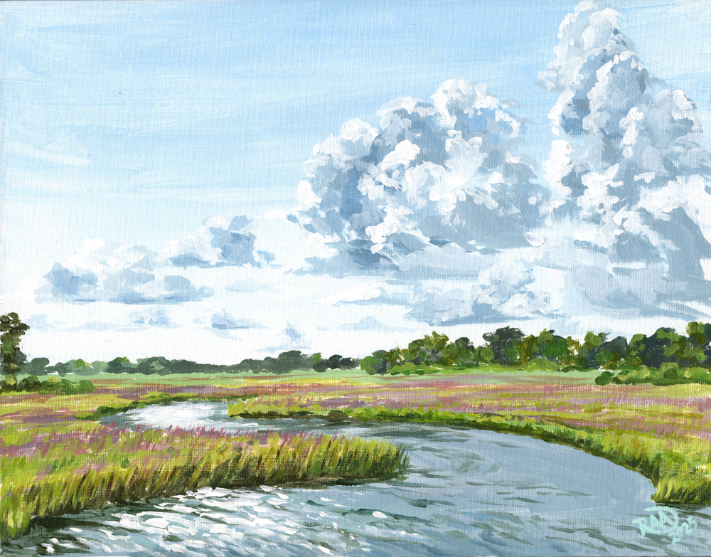  
  "Summer on Shem Creek"  
  11"x14" | Acrylic on Canvas Panel | Plein Air | 2025 
  Athens, GA 
  In Private Collection   