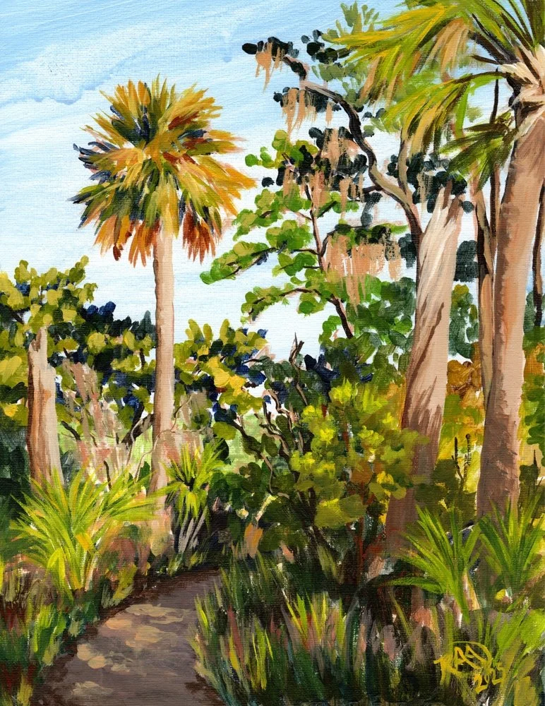 Golden Hour Palms (11"x14" Original Painting)
