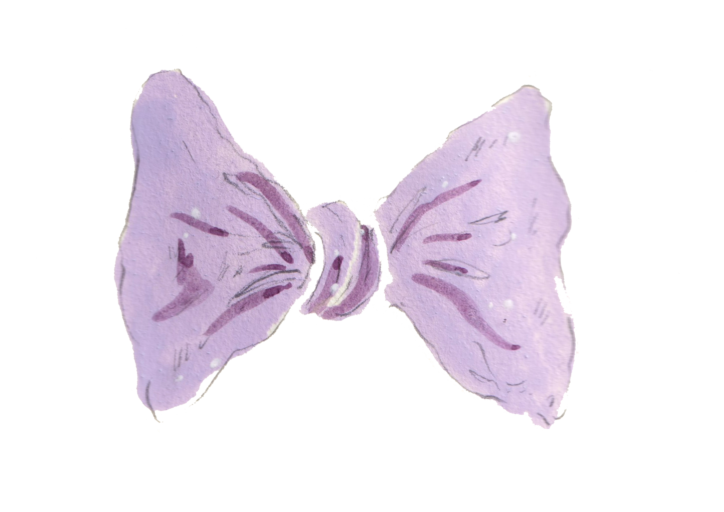 A hand-drawn illustration of purple butterfly wings with darker purple markings.