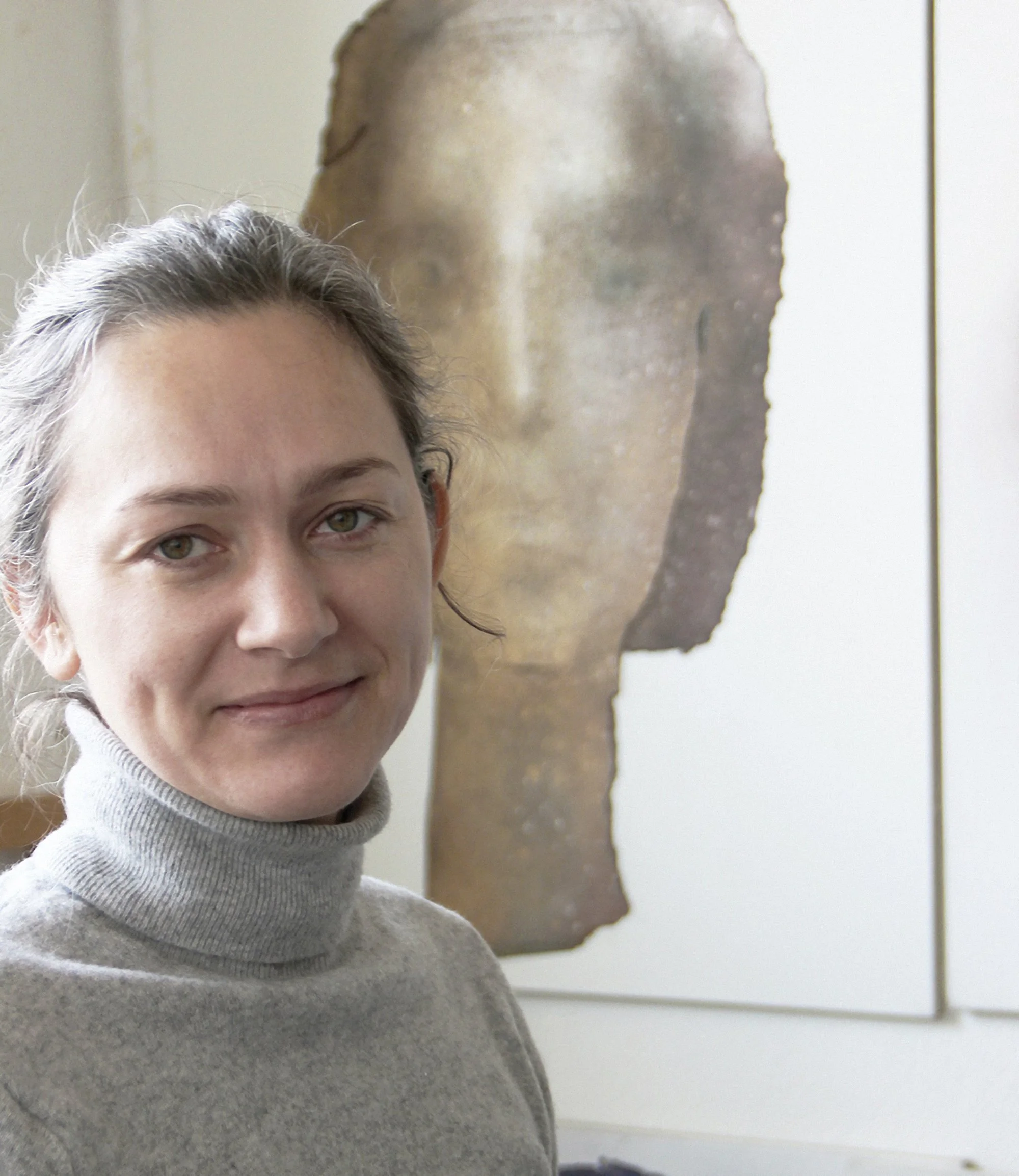 Boriana Mihailovska in her painting studio
