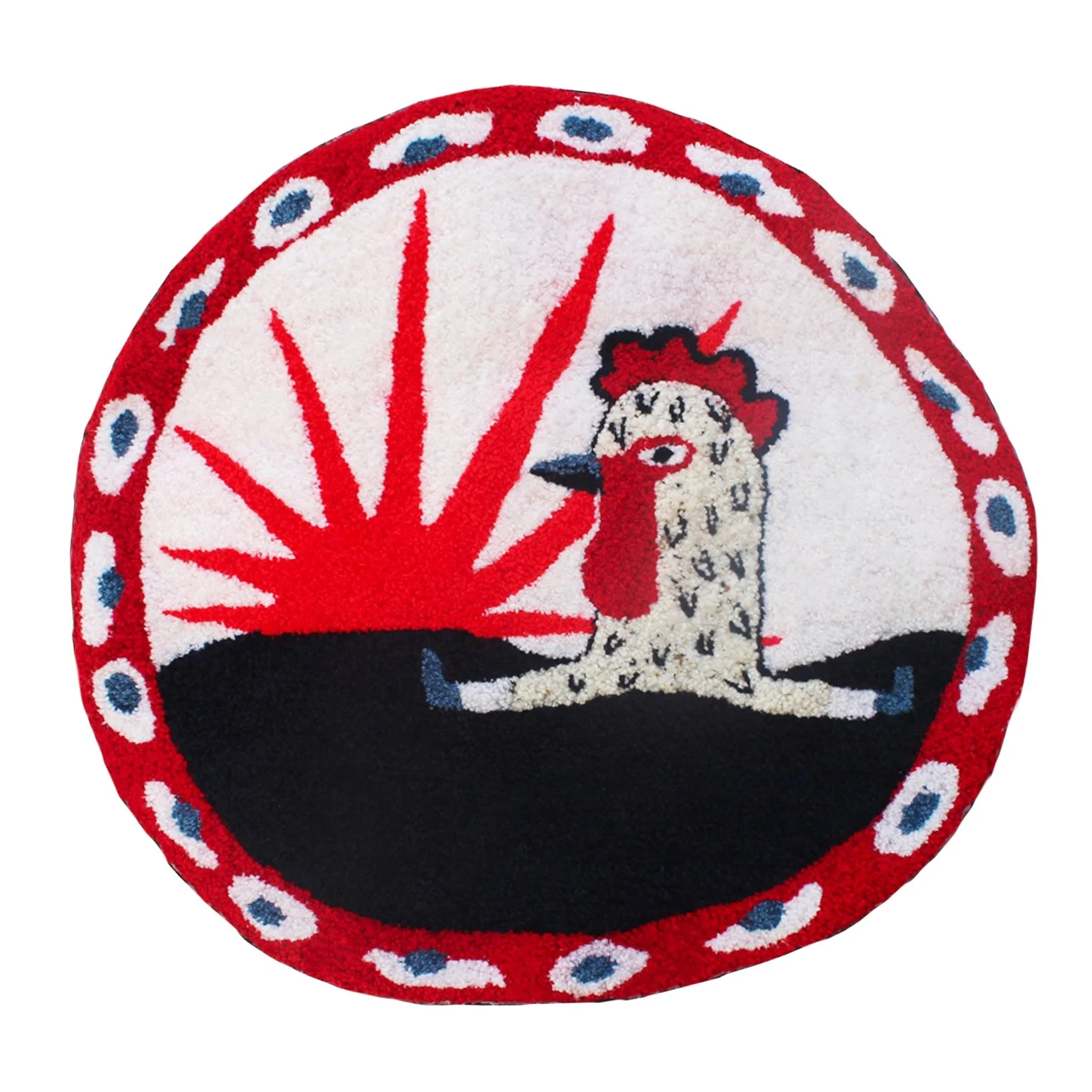 Chicken run circle rug