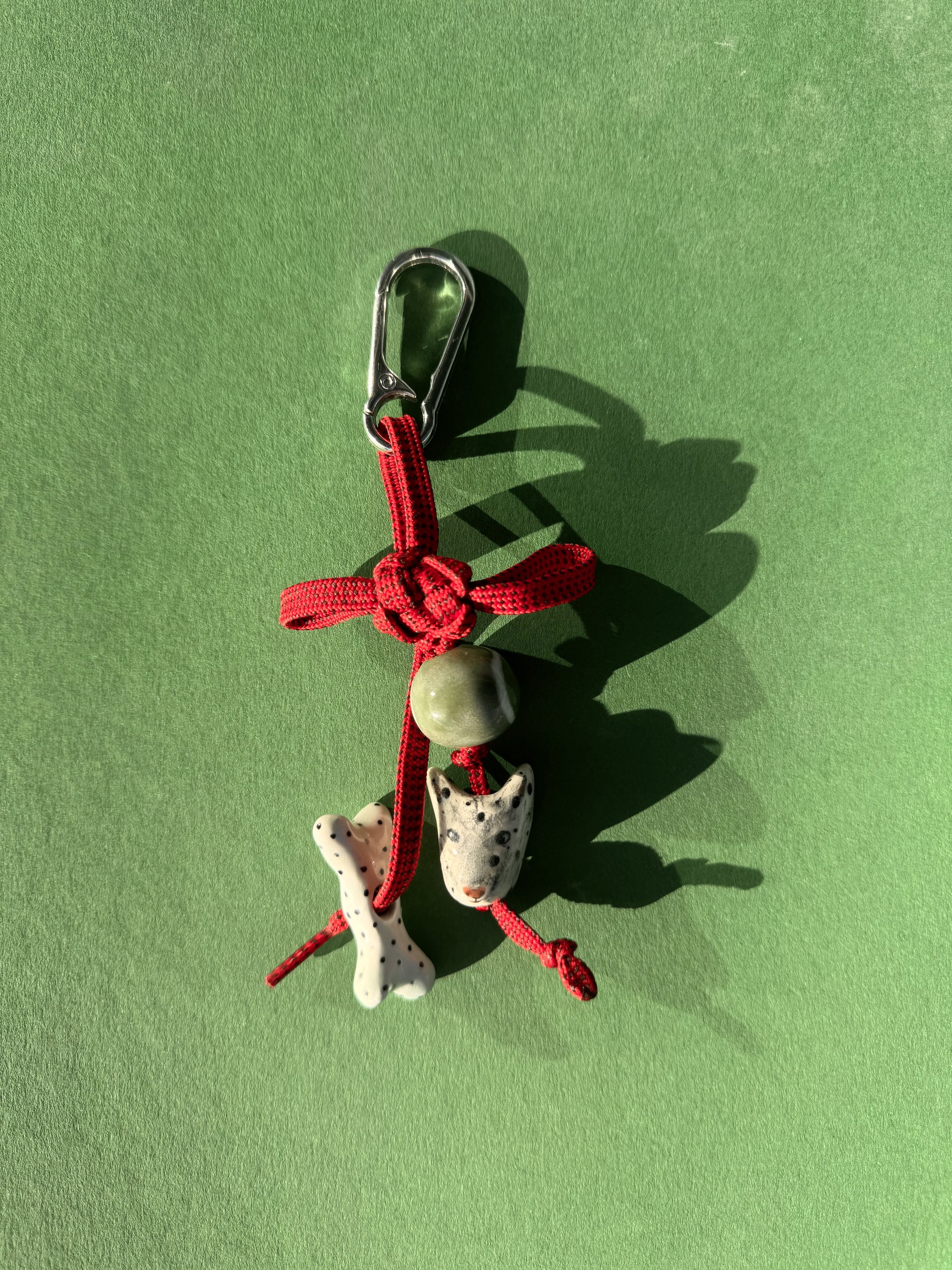 Dog and bone keyring