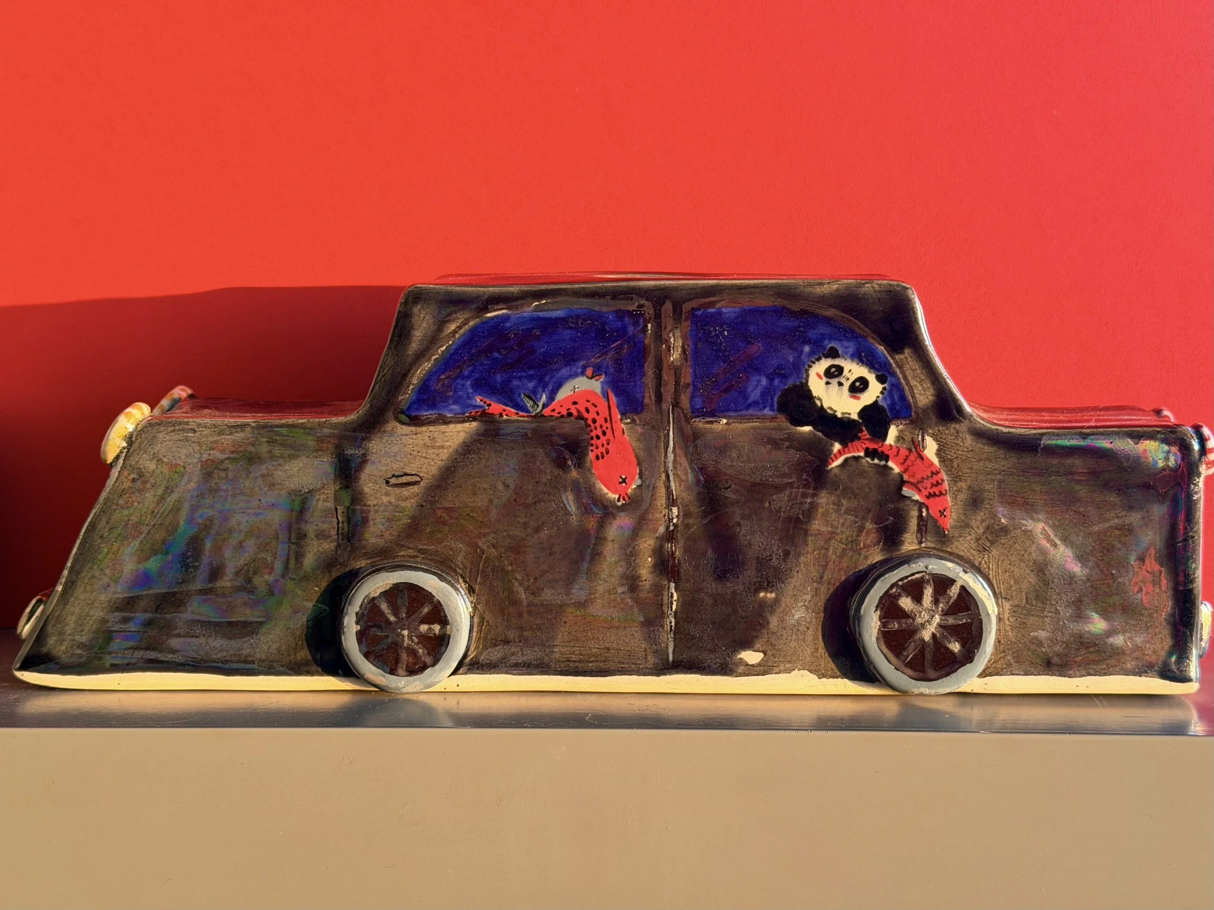 Panda road trip vase