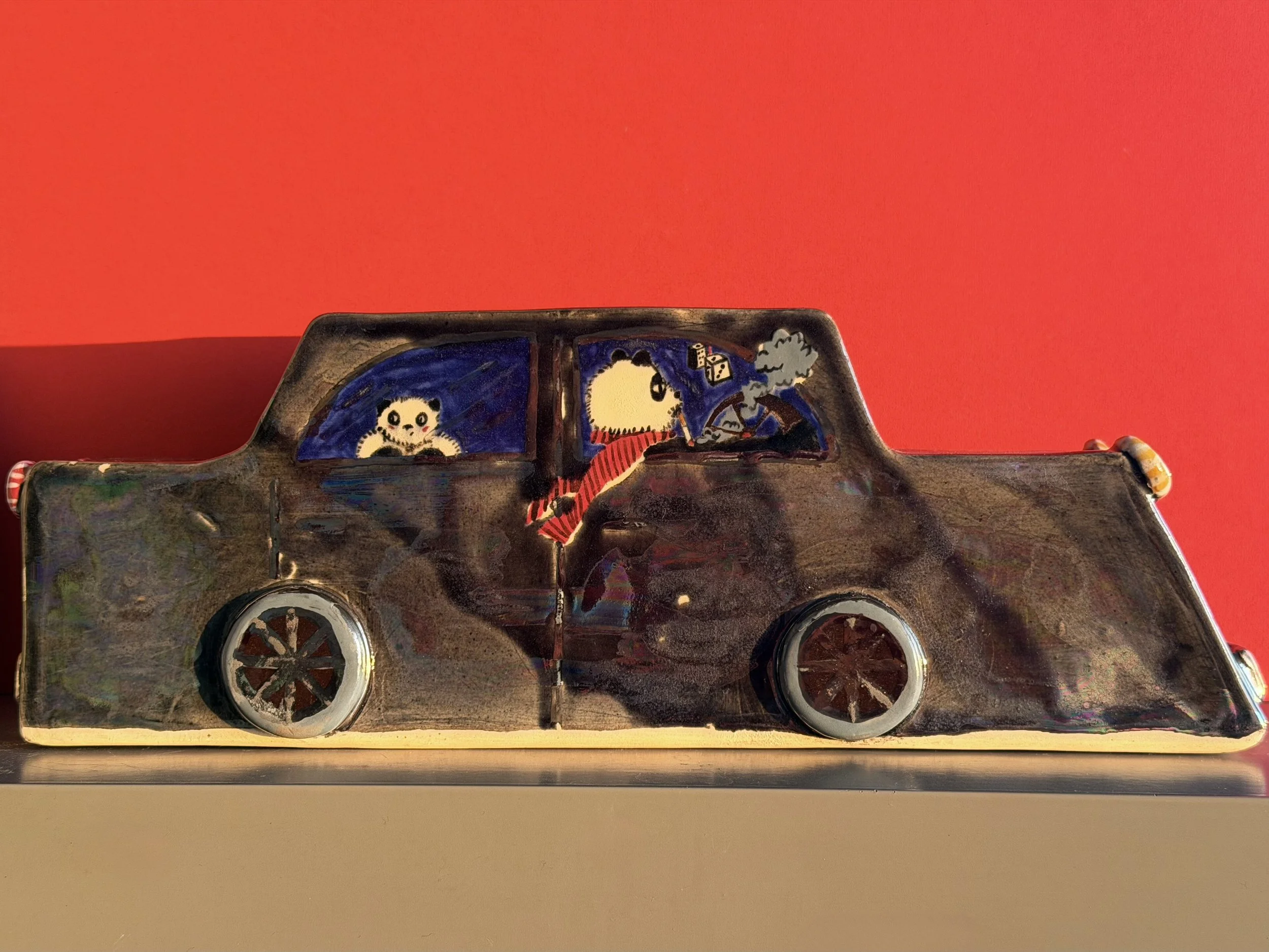 Panda road trip vase