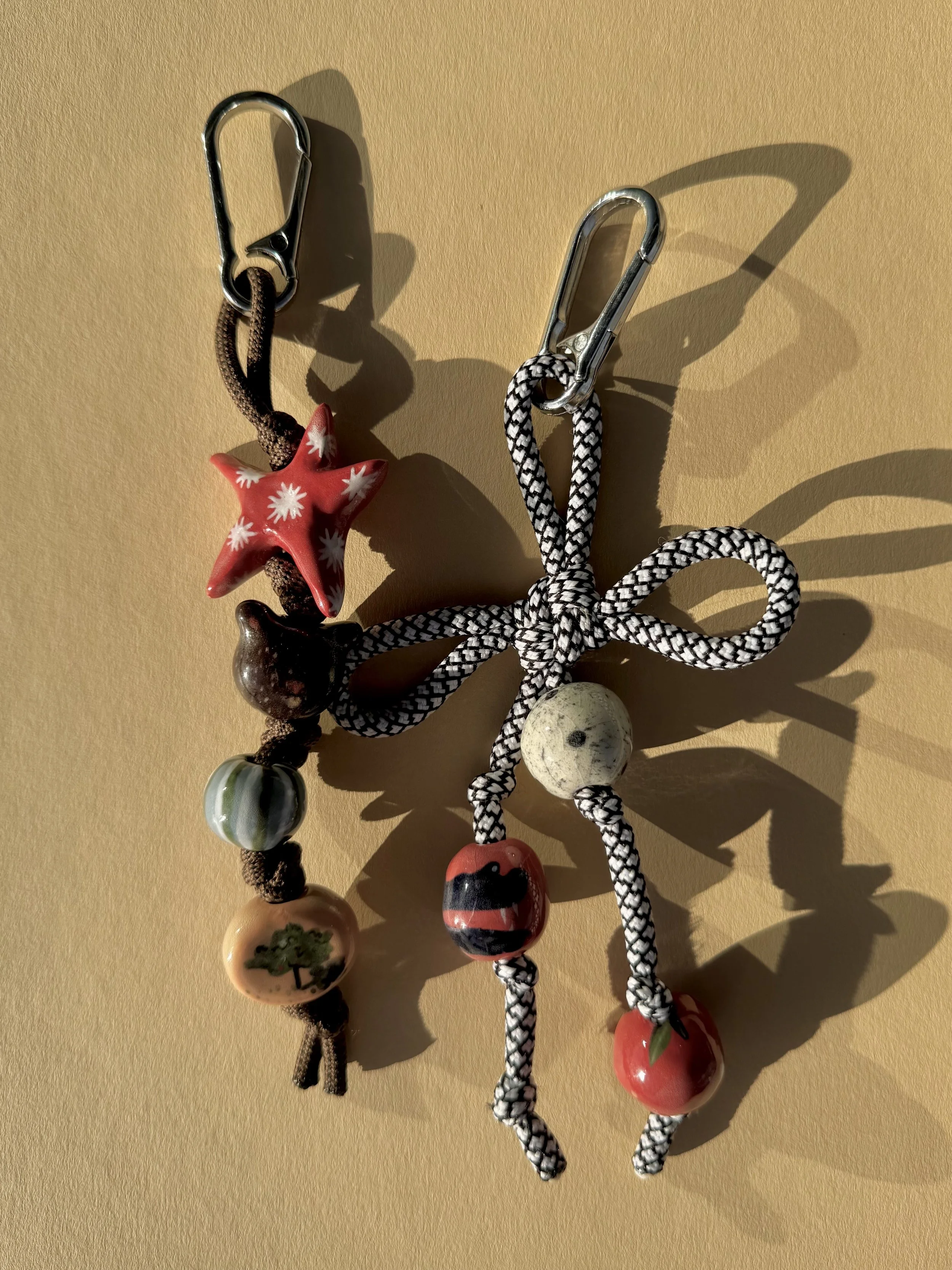 Star bear and crocodile keyrings