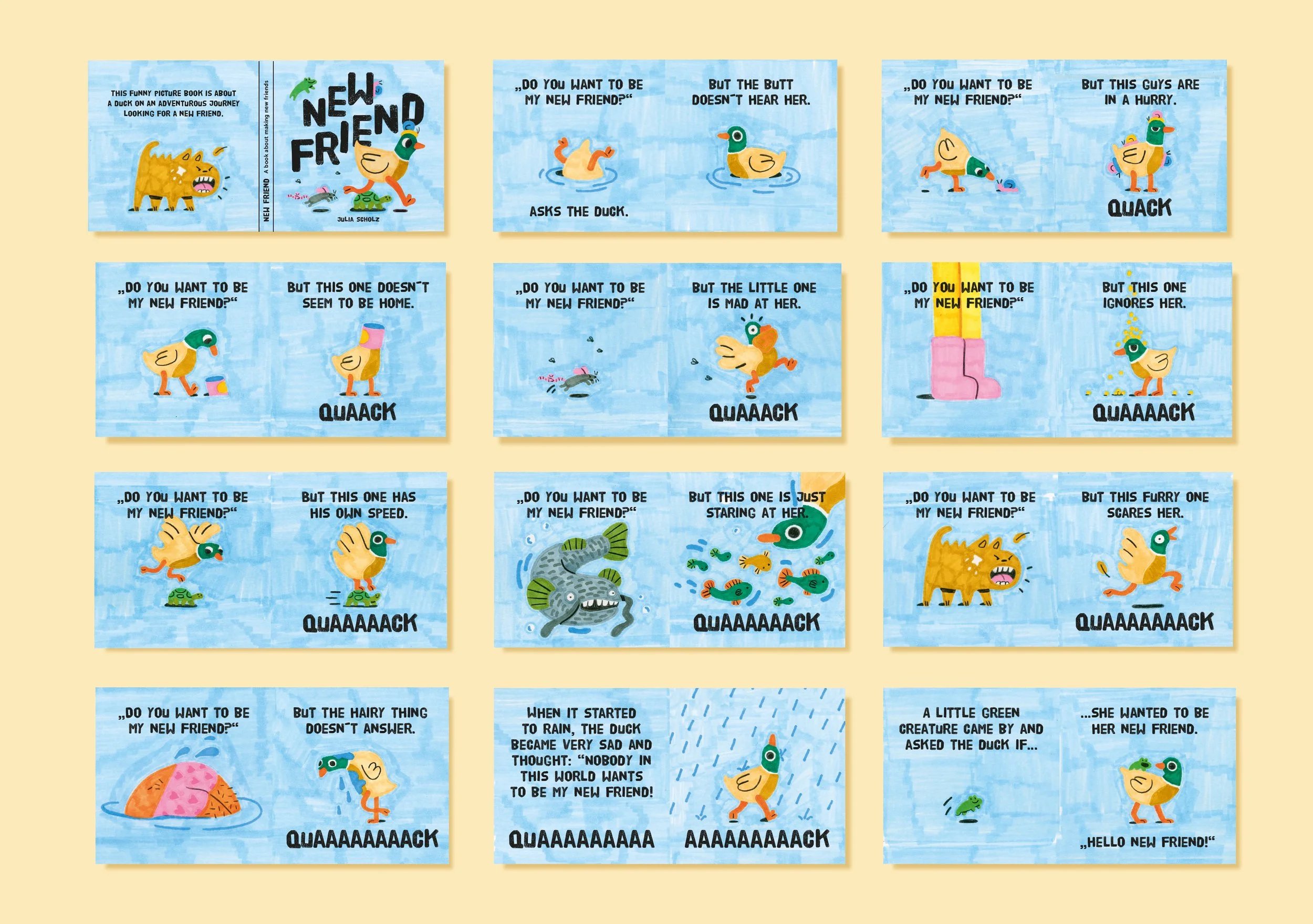 New Friends - Buchprojekt über Enten, Seitenübersicht vom Buch