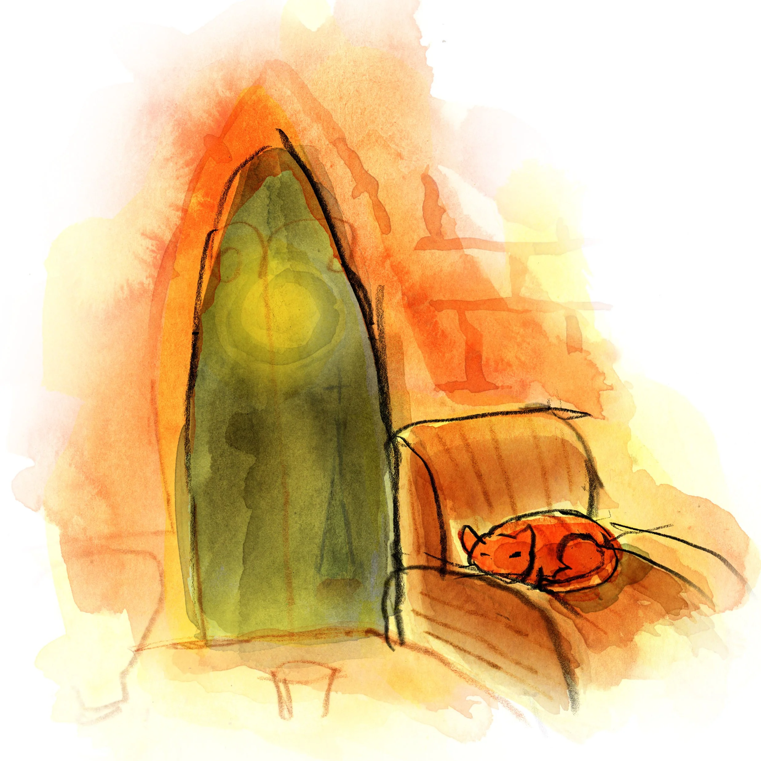 Orange Cat Naps - Cozy Chair