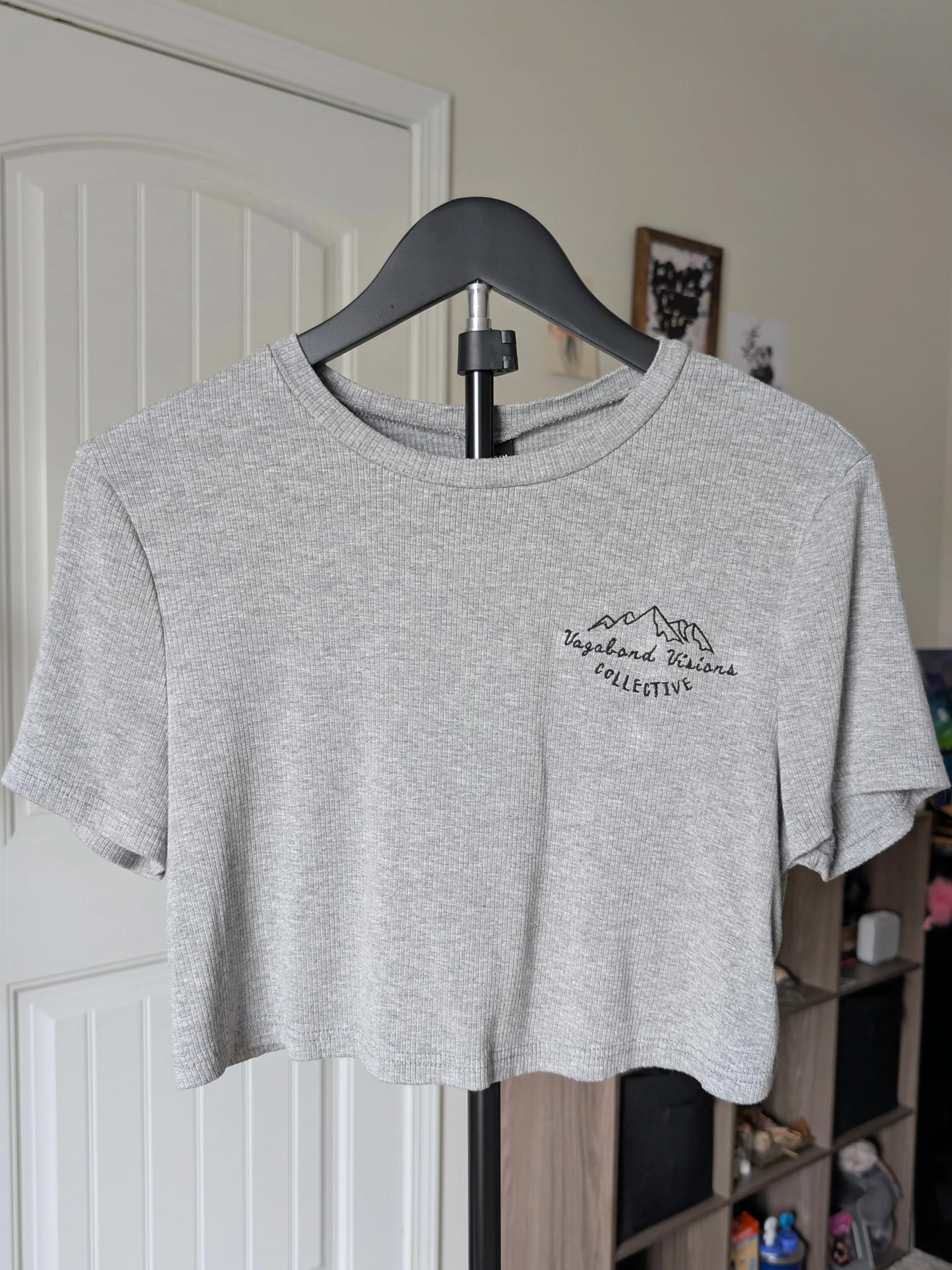 Women's Gray Shein Crop Top (Size XL)