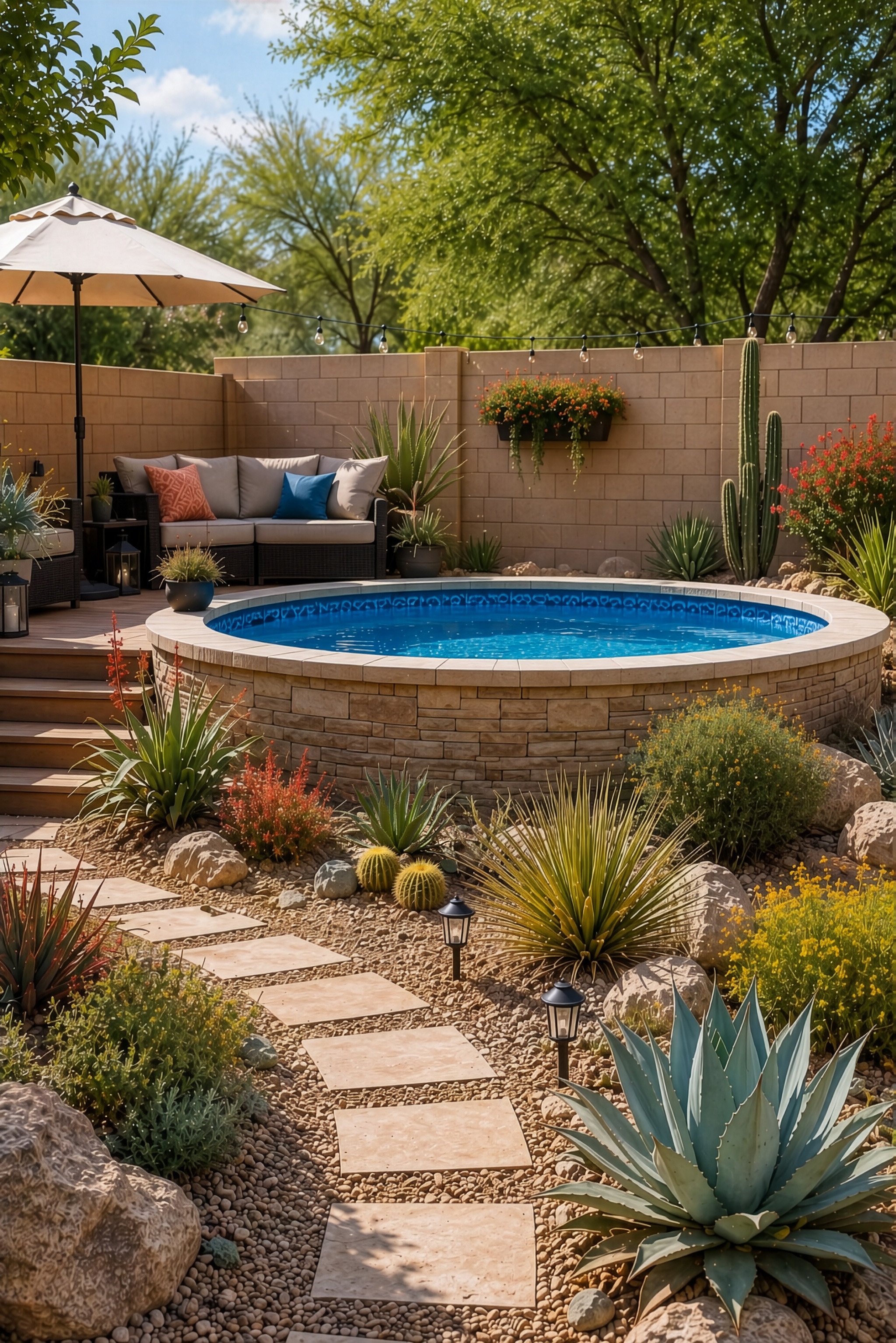 Small Pool Patio with Desert Planting