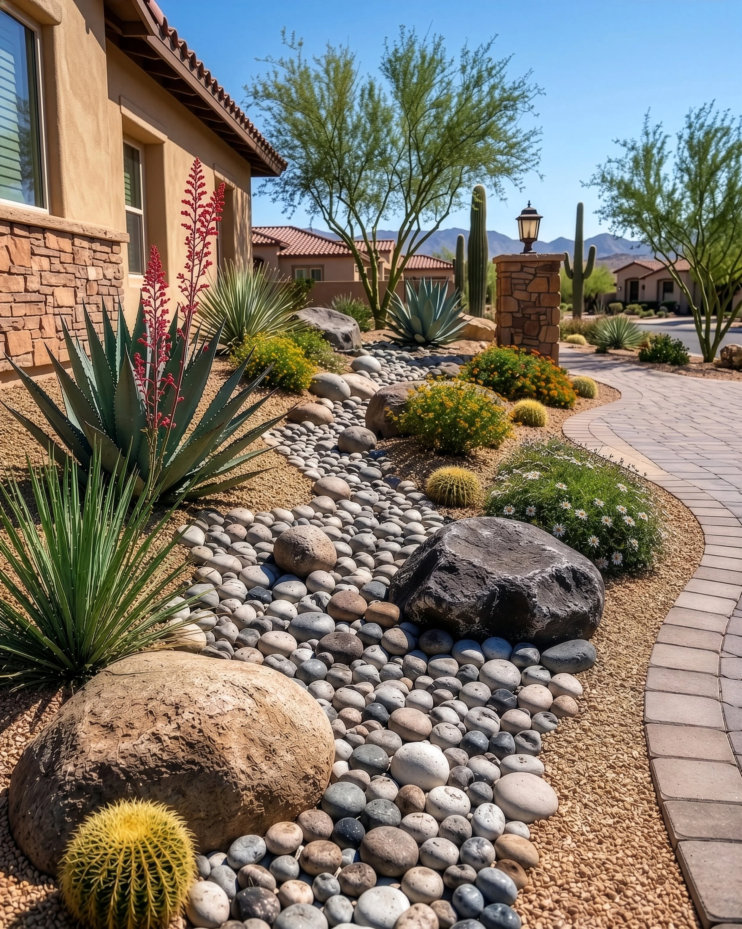 Desert landscaping in southwestern neighborhood.jpg