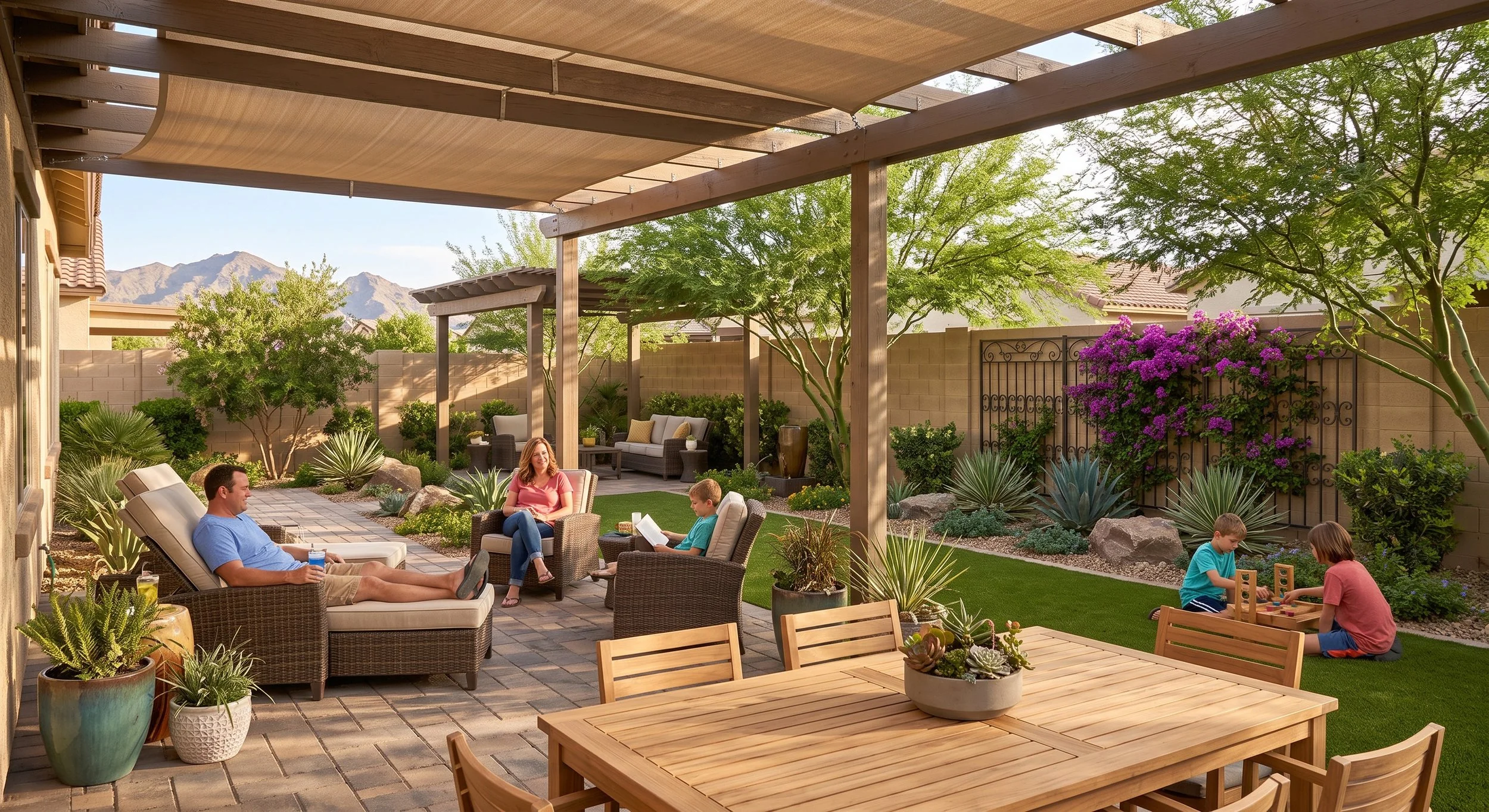 It is to keep your outdoor living areas from feeling like they are sitting inside a sun baked box.