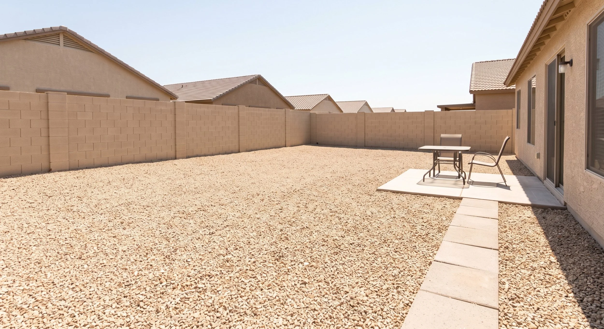 Surrounding Every Outdoor Space With Bare Gravel