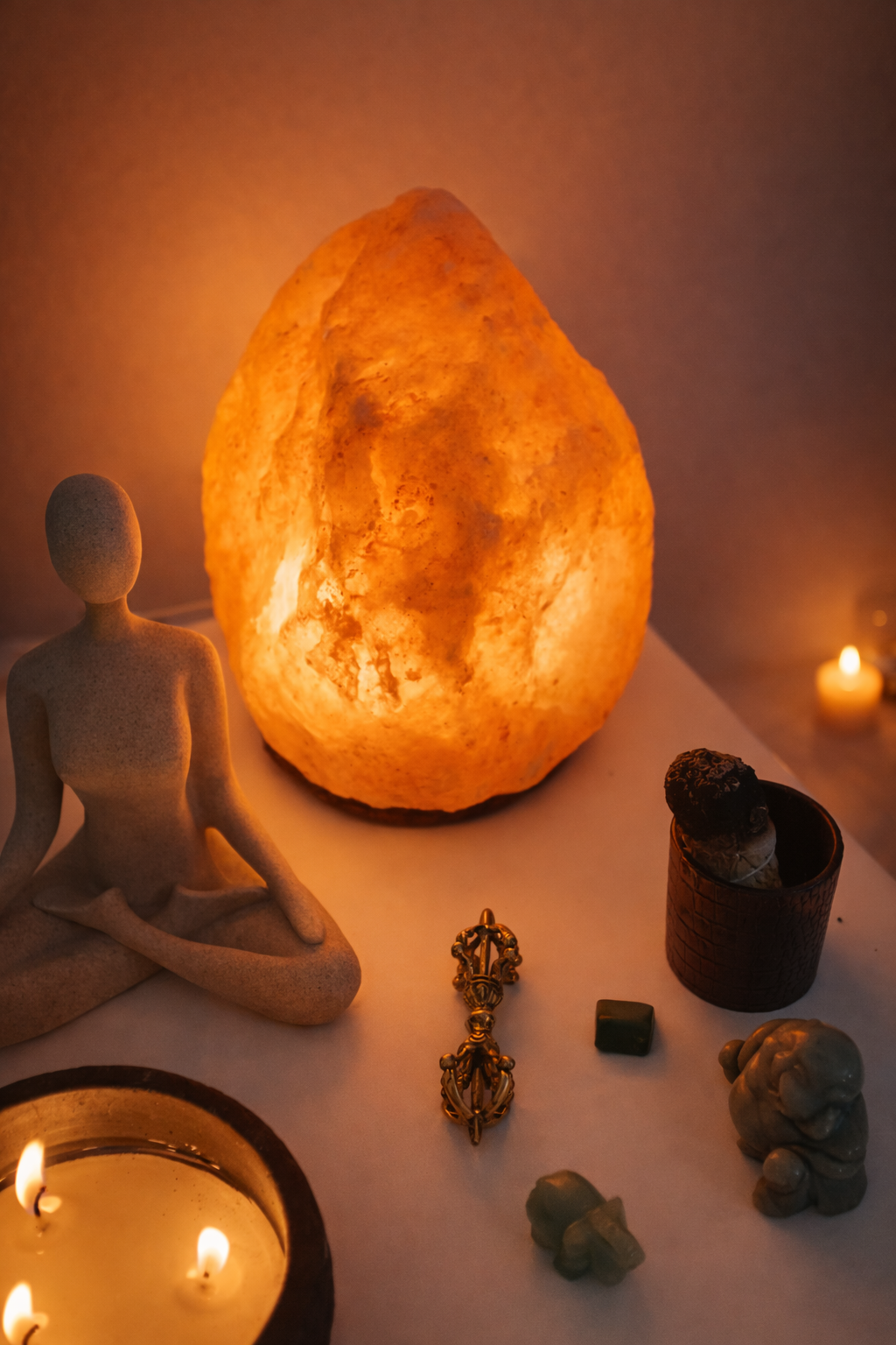 Ambiance sonothérapie lampe sel cristaux L'Apogée Péchabou Toulouse