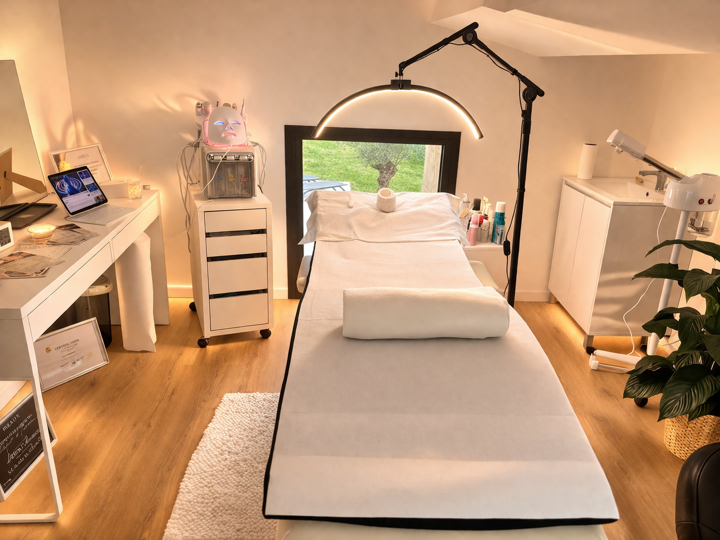 Cabine de soins de L'Apogée — espace dédié aux soins esthétiques et bien-être à Péchabou près de Toulouse.