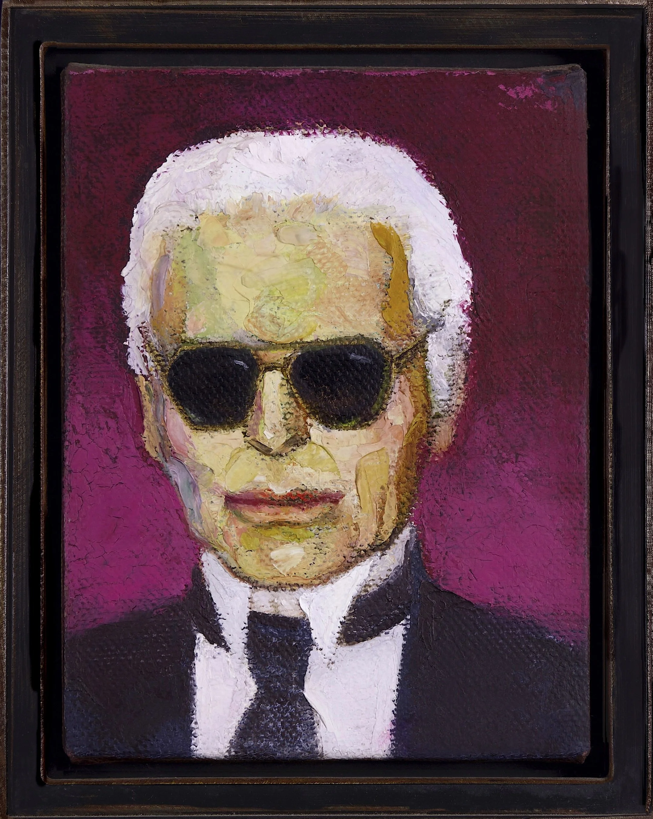  Karl Lagerfeld , 2012. Oil on canvas, 9 x 6.75 in.
