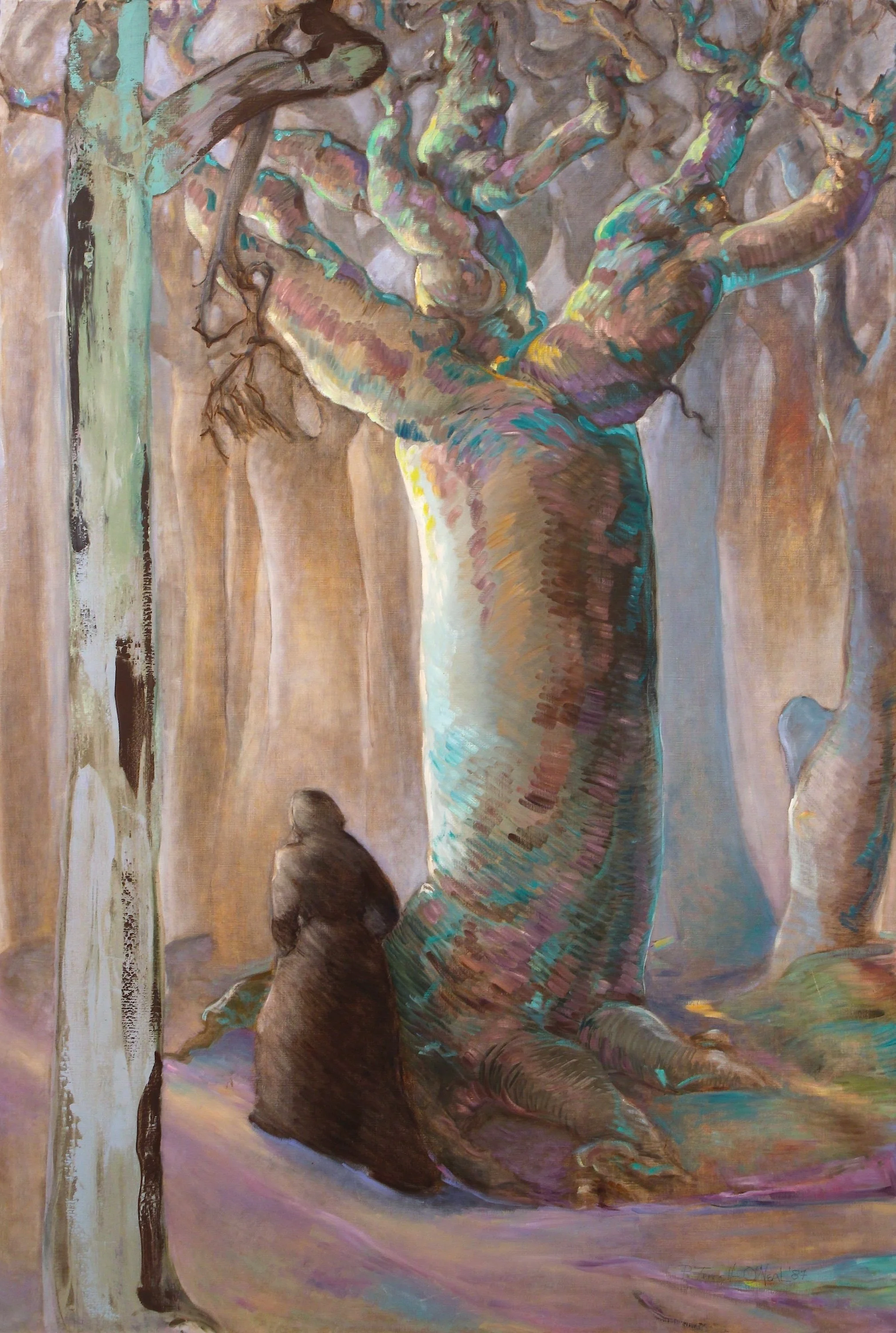  Enchanted Forest , 1996. Oil on board, 79 x 51 in.  In Private Collection 