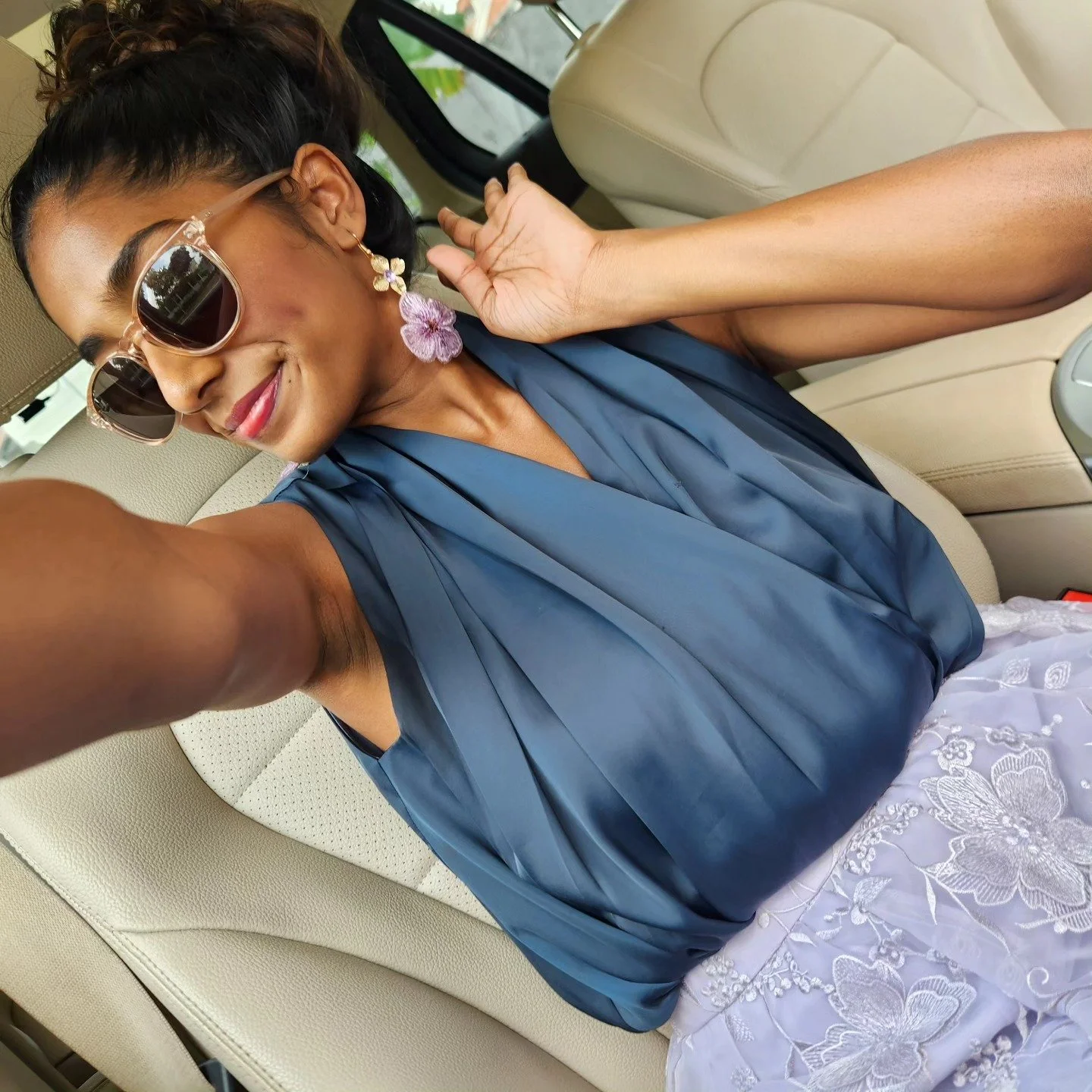 on this day my skirt and earrings were a phenomenal match