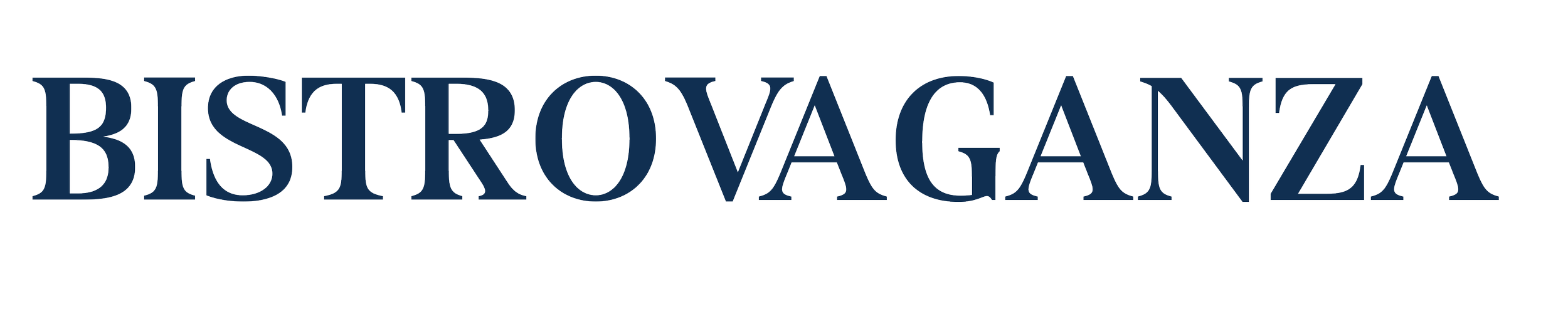 Logo with the text 'BISTROVAGANZA' in bold, dark blue capital letters.