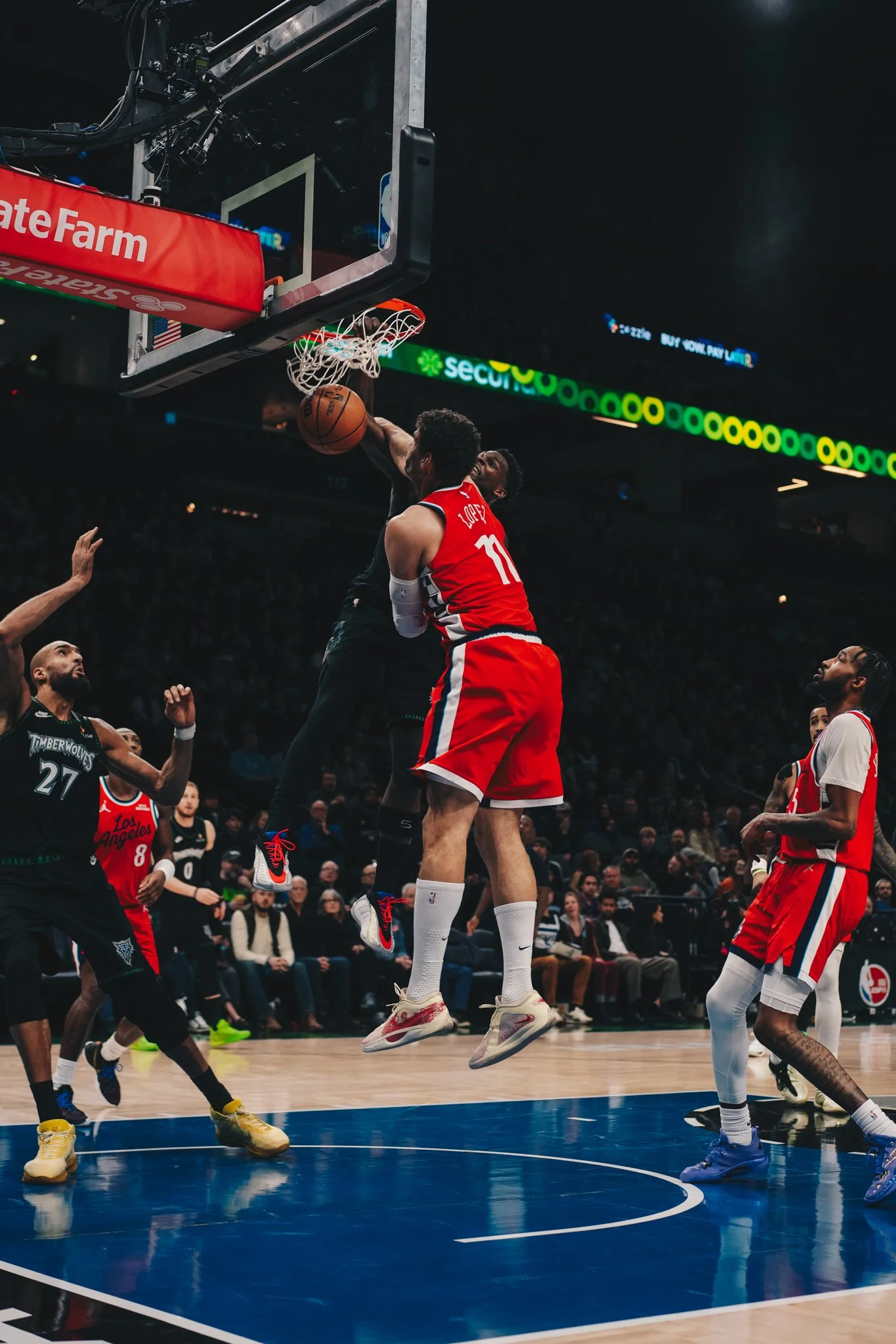 Anthony Edwards MONSTER poster on Brook Lopez